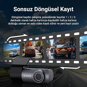 Kawa D5 2K 1296P WDR WiFi 135° Wide Angle Lens Car Camera