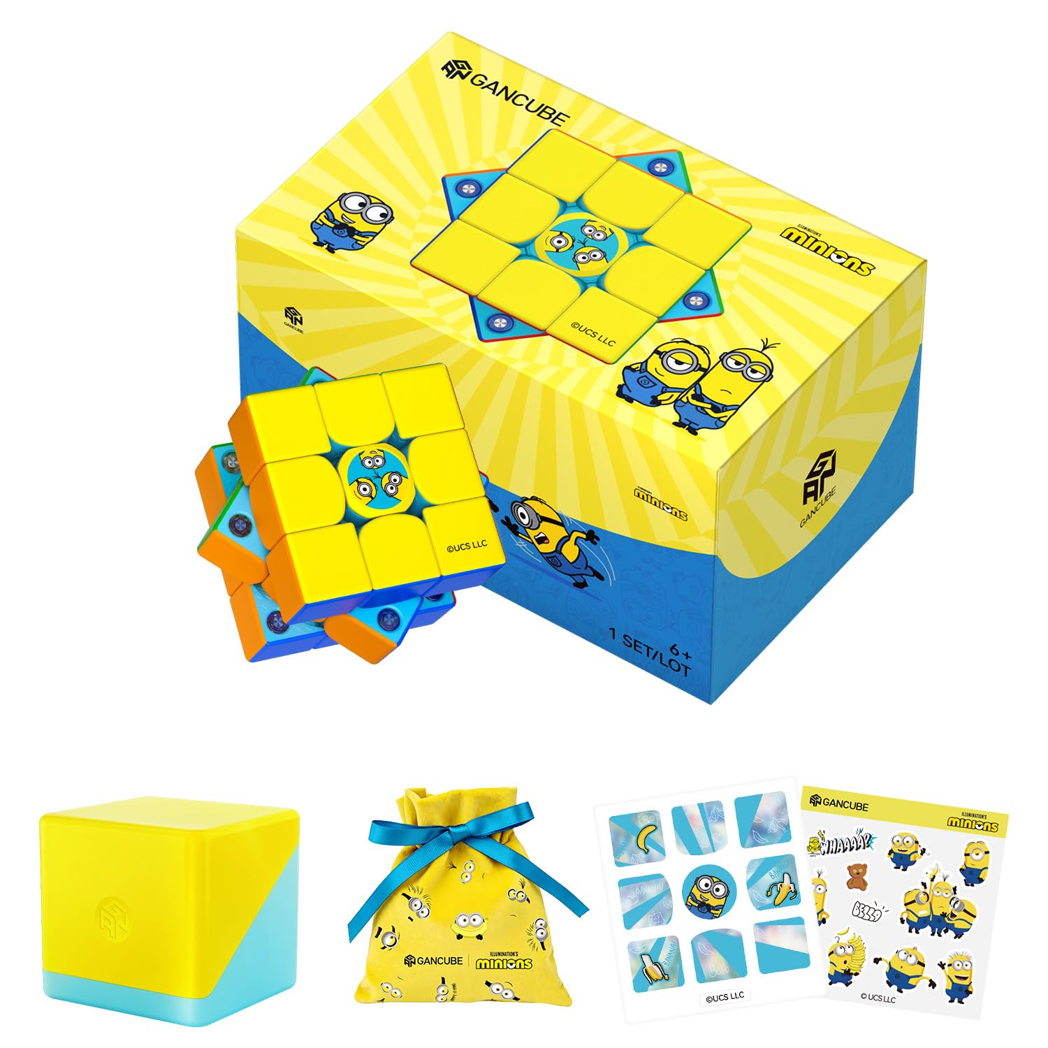 GAN 356 ME Professionale Speed Cube Magnetico Puzzle giocattolo,Minions V2