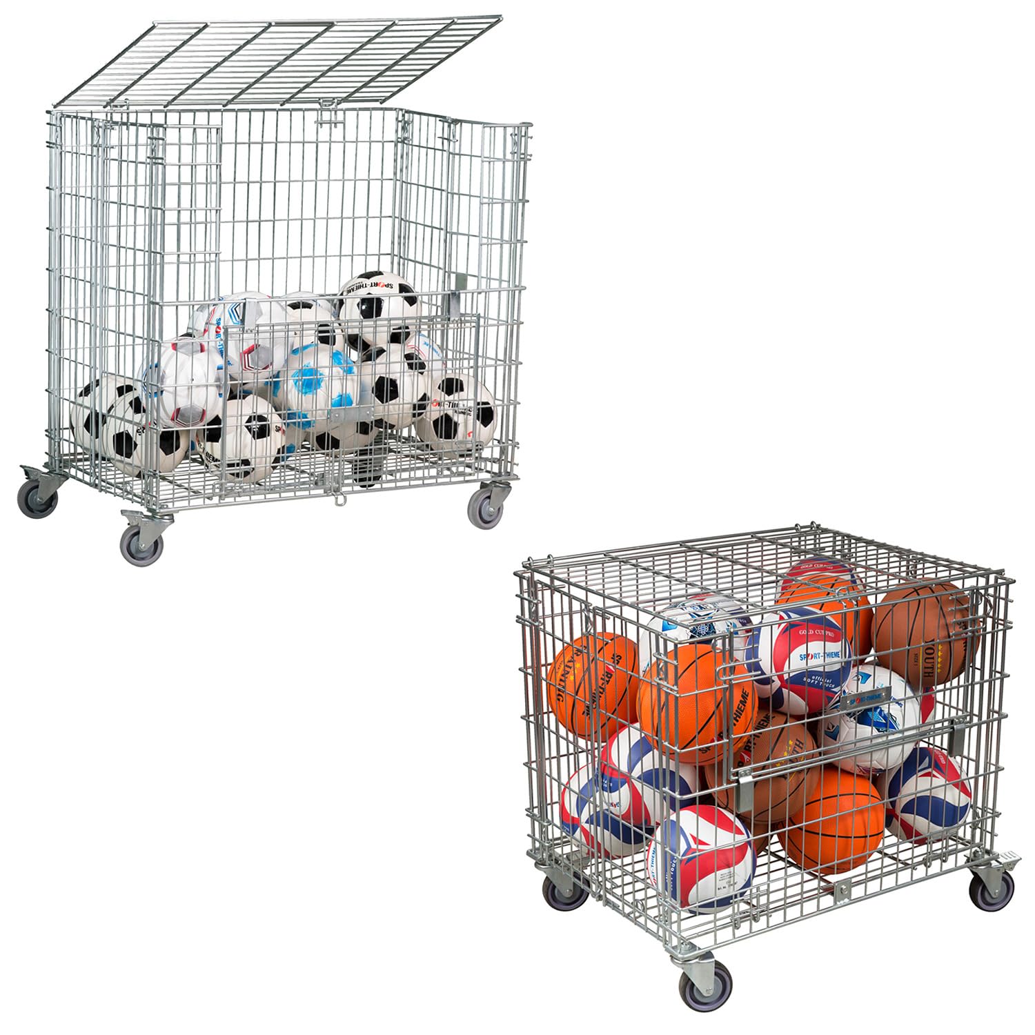 Sport-Thieme Transportwagen Jumbo zusammenklappbar für 30-50 Bälle Größe 5 14-27 kg