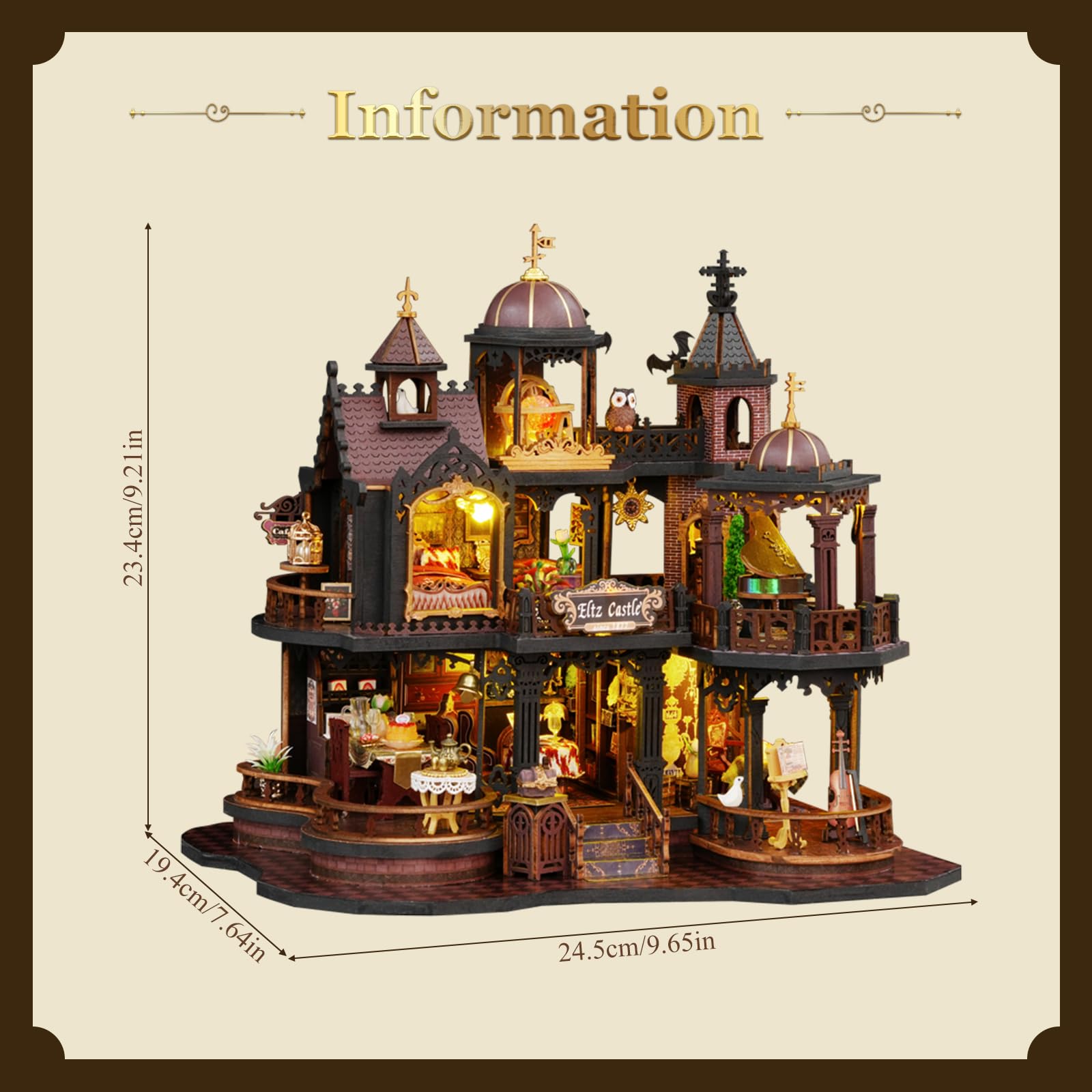 DIY Miniature House Kit, Mini Cabin House 3D Wooden Puzzles Dollhouse Bookshelf Insert Decor Alley - Image 2