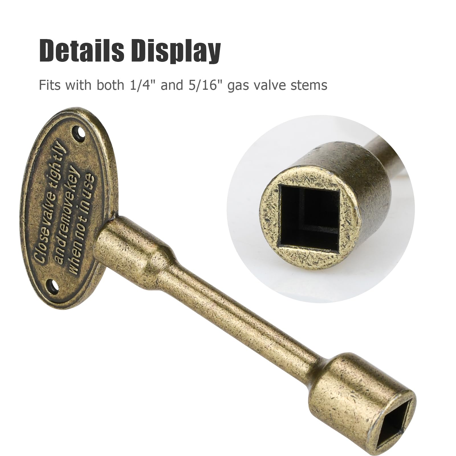 Gas Fireplace Keys, 3 Universal Fireplace Keys Bronze