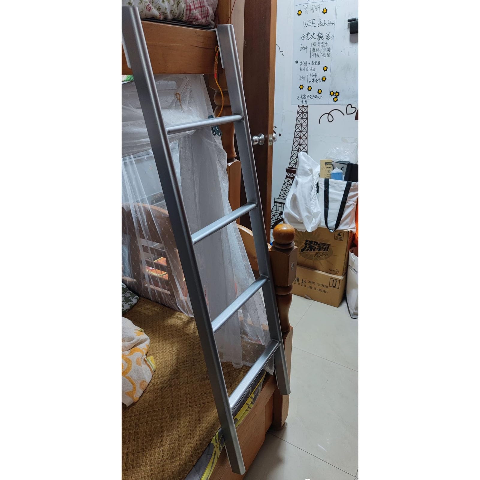 Genérico Escalera Ajustable para literas de Caravana, Escalera para Cama de Remolque con Ganchos, Escalera de Metal Resistente para Dormitorio, altillo, Caravana, Escalera de Repuesto portá
