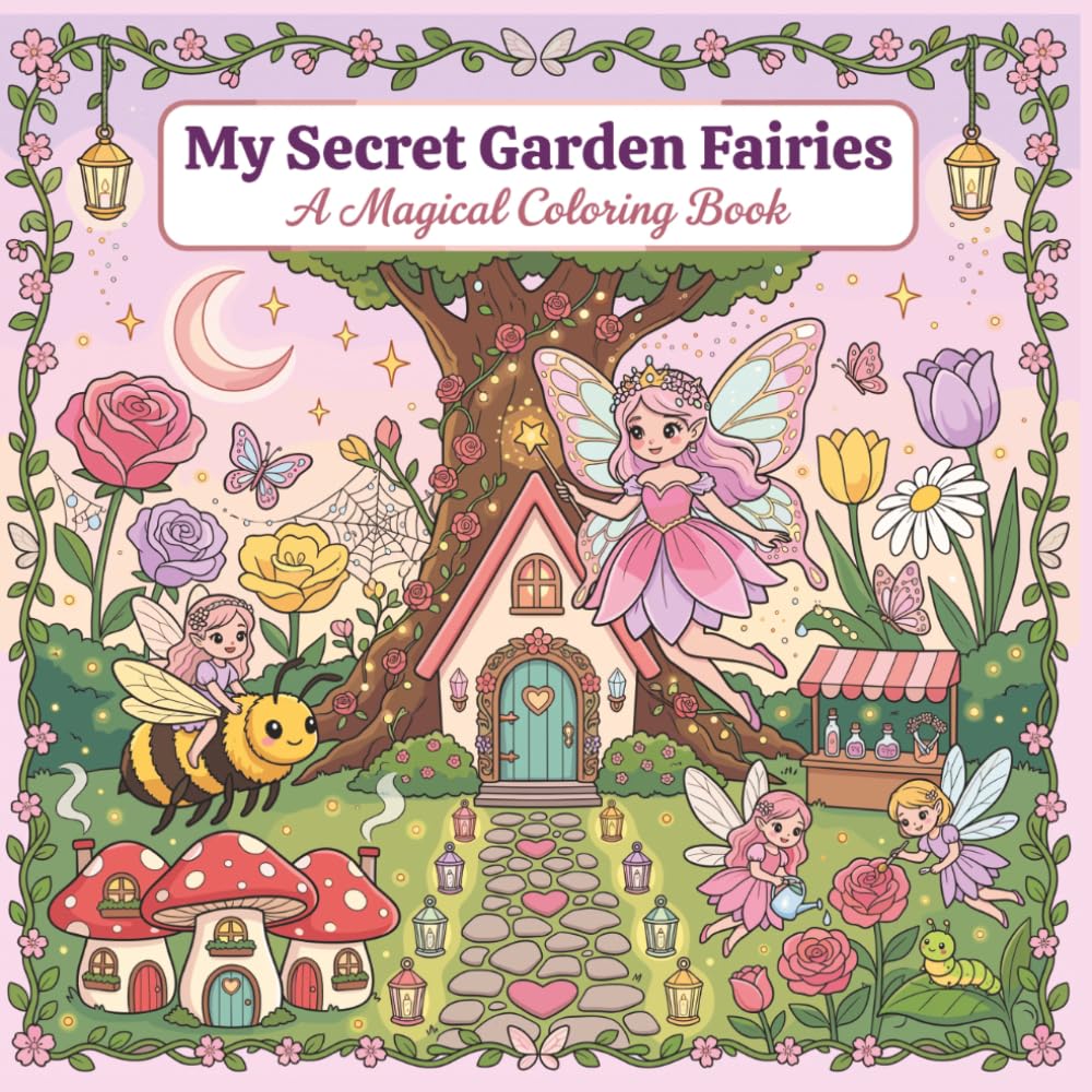 My Secret Garden Fairies: 40 Adorable Coloring Pages — Fairy Doors, Pixie Houses, Magic Wings, Garden Sprites & Whimsical Secret Garden Fairy Scenes ... 7 (The Secret Garden Coloring Book Series)