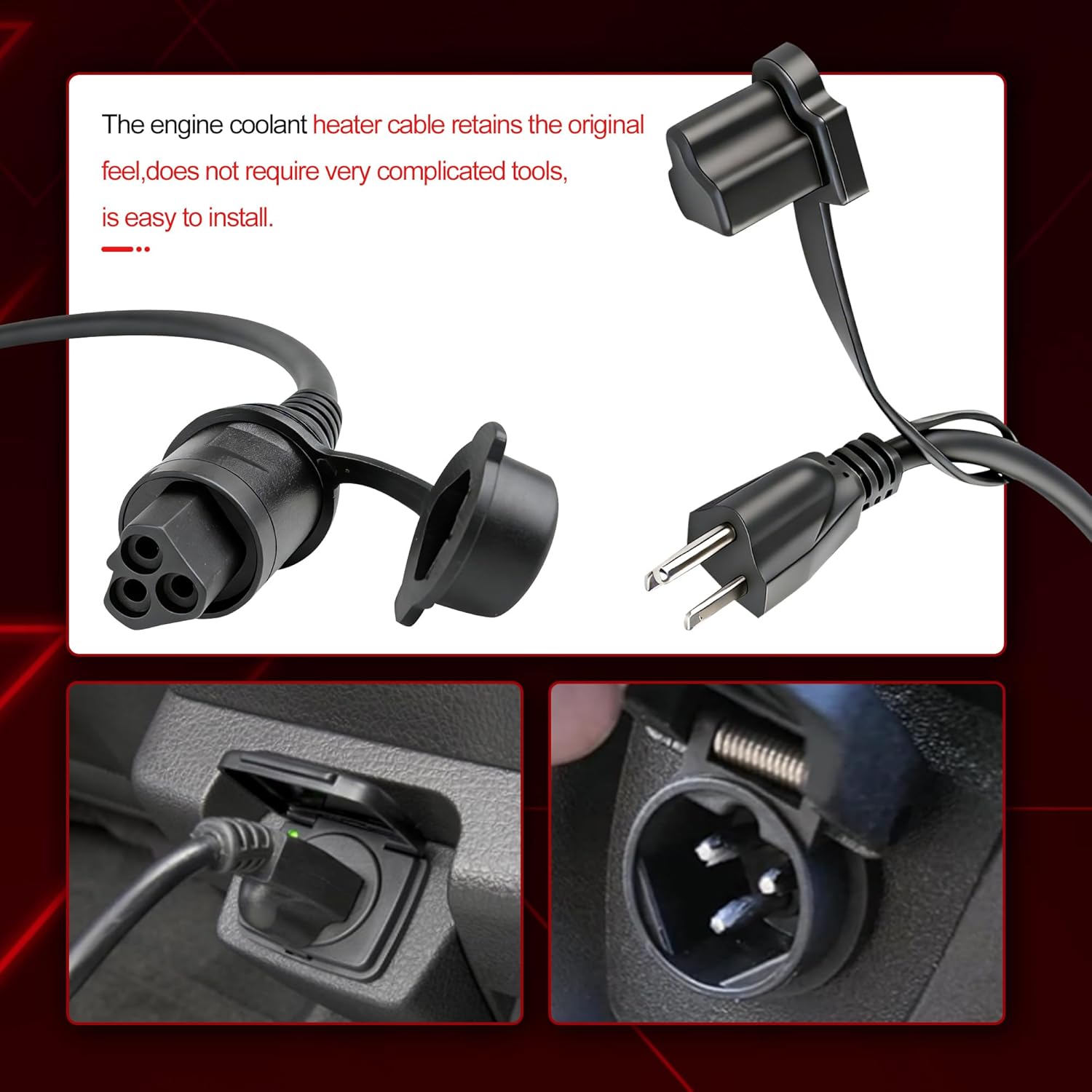 84564686 Engine Block Heater Cable Cord Replacement for Chevy Silverado 1500/LD/LTD 2019-2023,for GM Silverado 2500/3500 HD 2020-2024,for Chevrolet Tahoe/Suburban 2021-2024,for Colorado 2023-2024