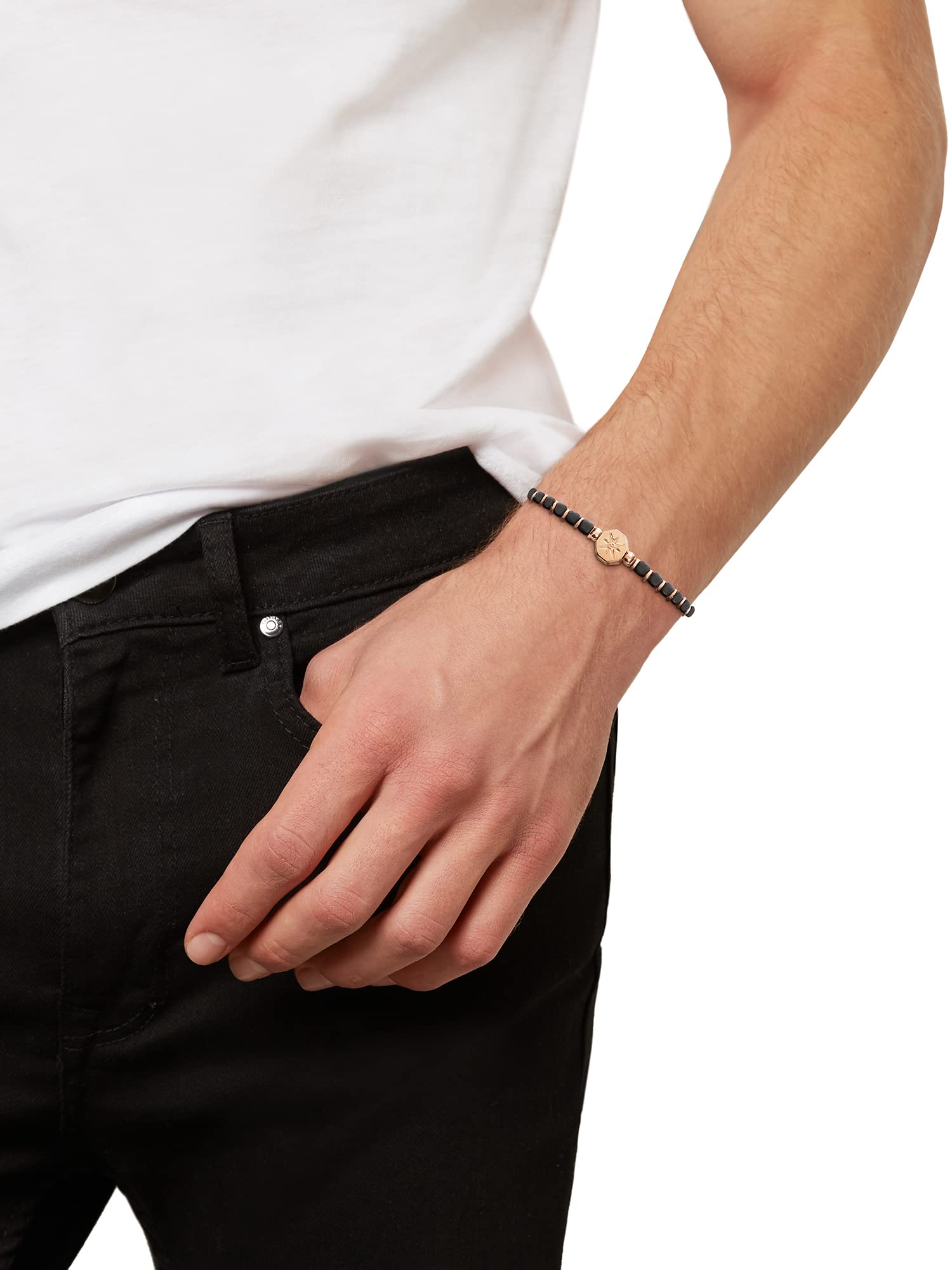 Breil, Bracciale Uomo in Acciaio, Pietre Naturali | Collezione MAST, Bracciale, Dimensione 22 cm, Gioiello idee regalo uomo