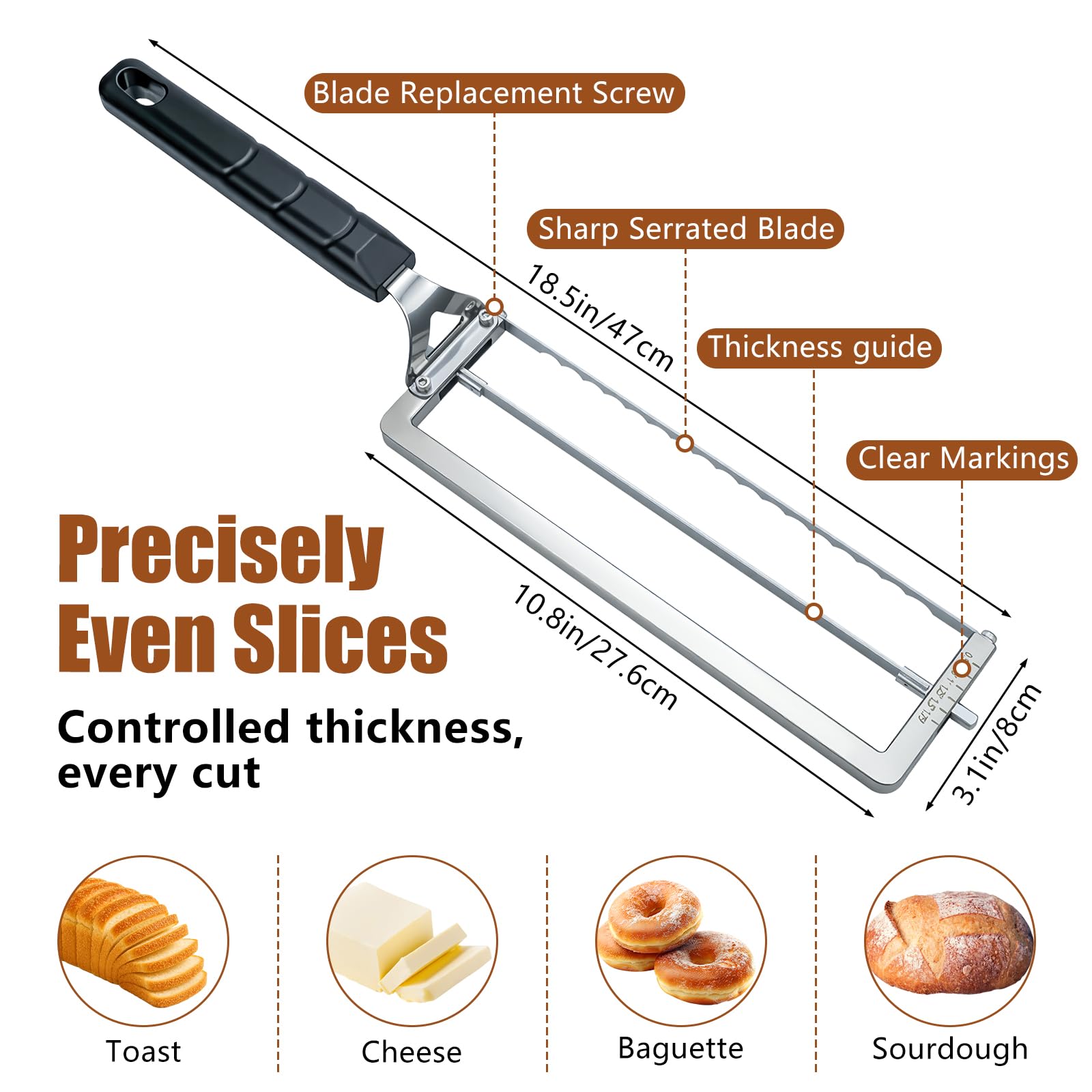 Adjustable Bread Slicer - Perfect Slices Every Time -7 Adjustable Bread Slicer - Perfect Slices Every Time -7