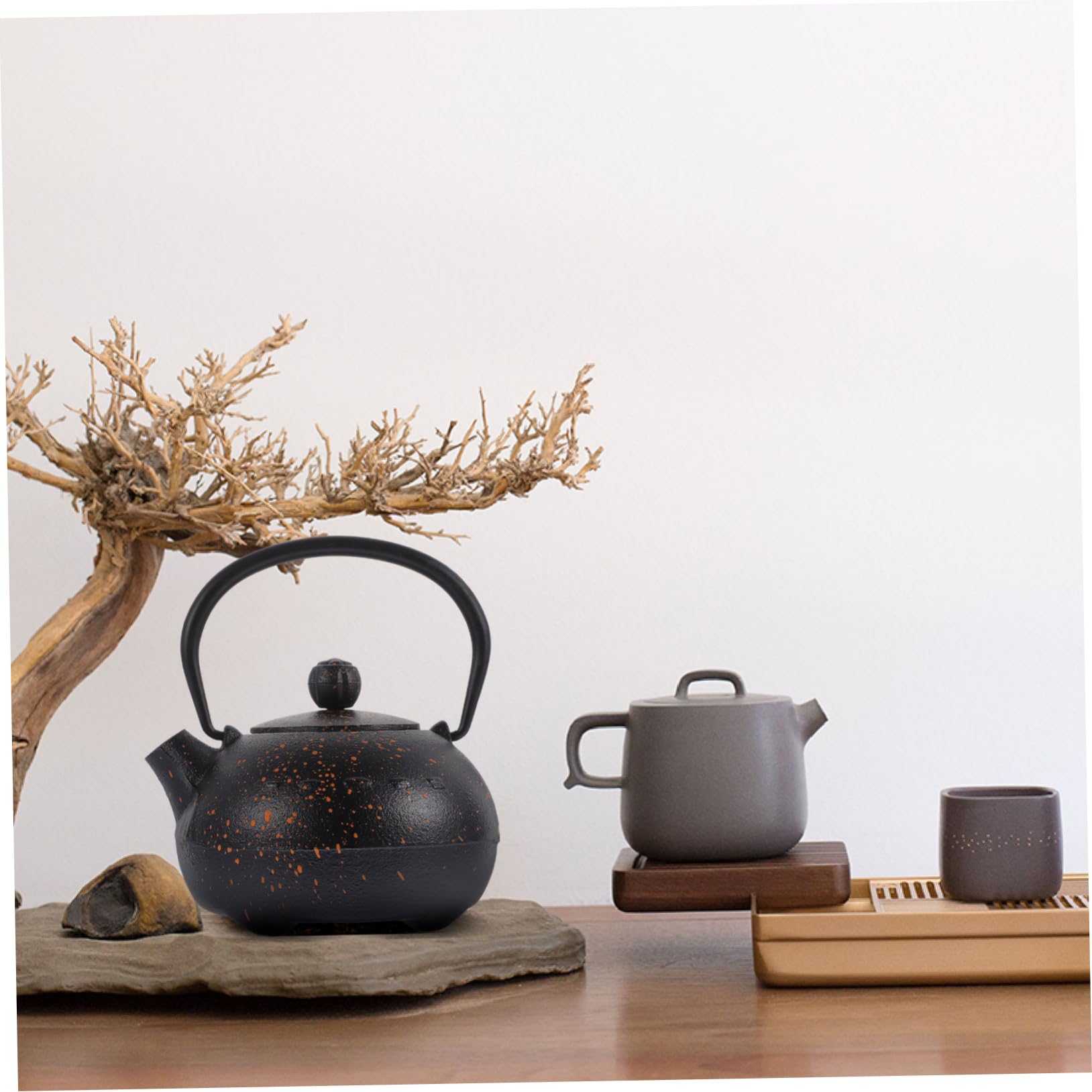 OUNONA Gusseisen Japanische mit Kapazität für Grünen Tee Kräutertee und Blumentees Komfortabler Griff Täglichen Gebrauch