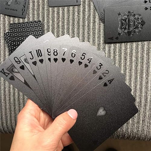 Miniatura 8 de Cartas de póquer Tarjetas de papel de oro negro Trucos mágicos Baraja respetuosa del medio ambiente de las cartas Póker plástico PVC impermeable