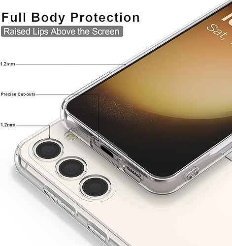 Miniatura 4 de Funda transparente para Samsung Galaxy S22 5G, paquete de 2 fundas protectoras de silicona suave delgada de cuerpo completo compatible con Samsung