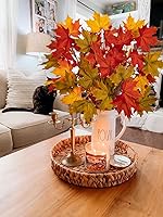 Vista 4 de Briful Ramas artificiales de hojas de arce de 37 pulgadas, arbustos de hojas de arce falsas, hojas de arce artificiales de terciopelo otoñal, espray