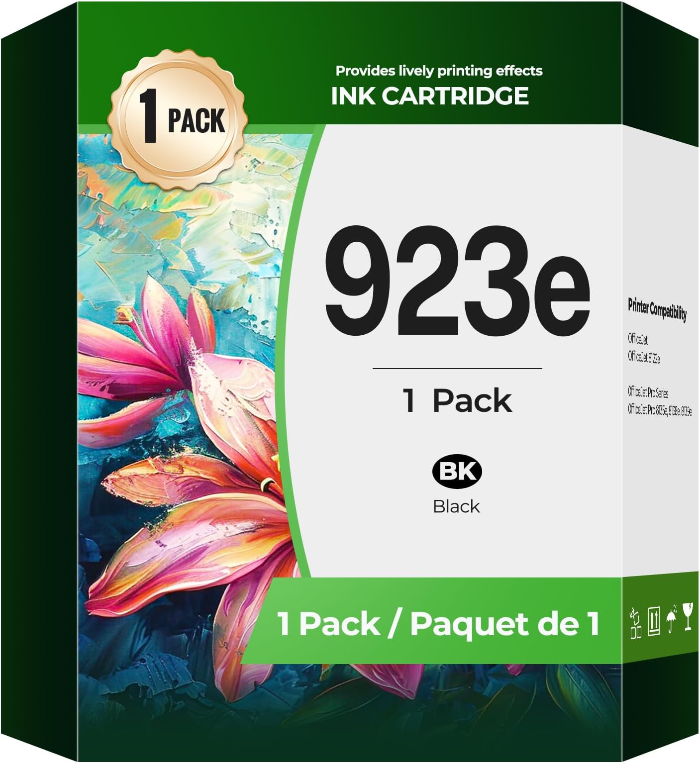 2-Pack 923e/923XL Black Ink Cartridges - Compatible With HP OfficeJet Pro 8130e, 8120e, 8138e Series Printers