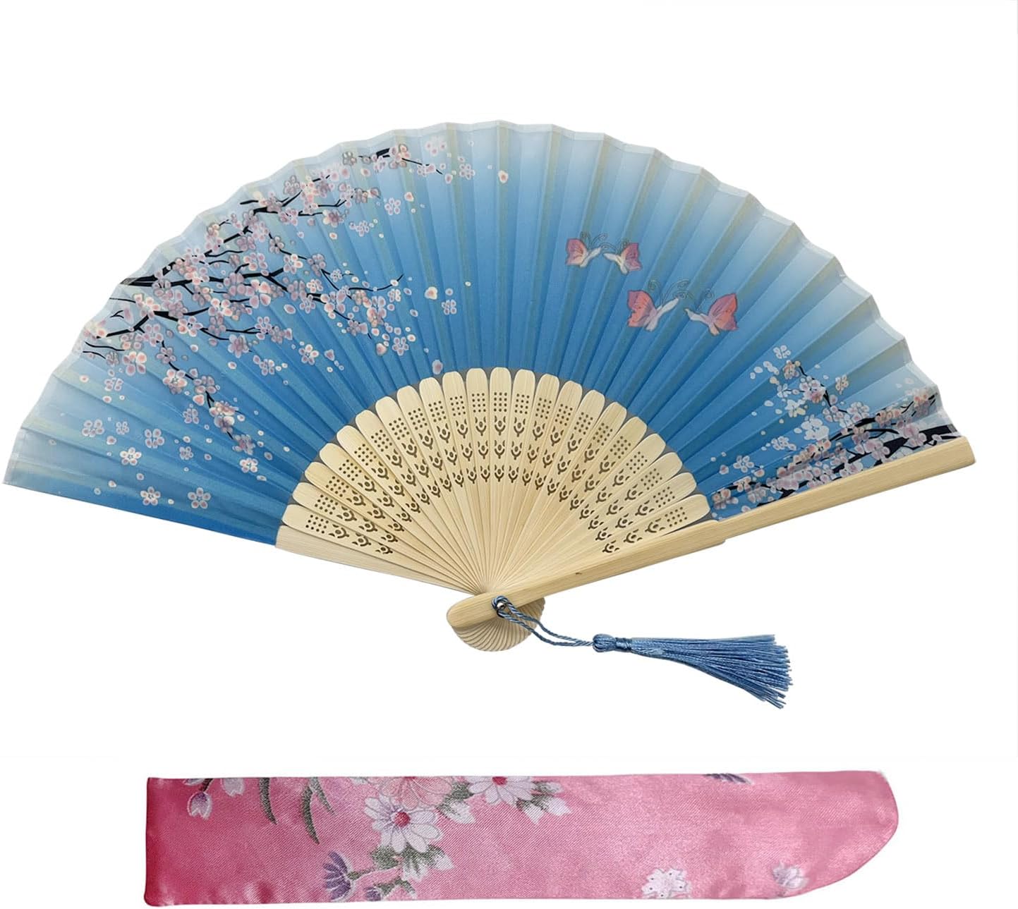 Folding Hand Fans Handheld Fan Unique Lightweight With Tassel Pendant Folding Bamboo Decor Ladies Hand Fan