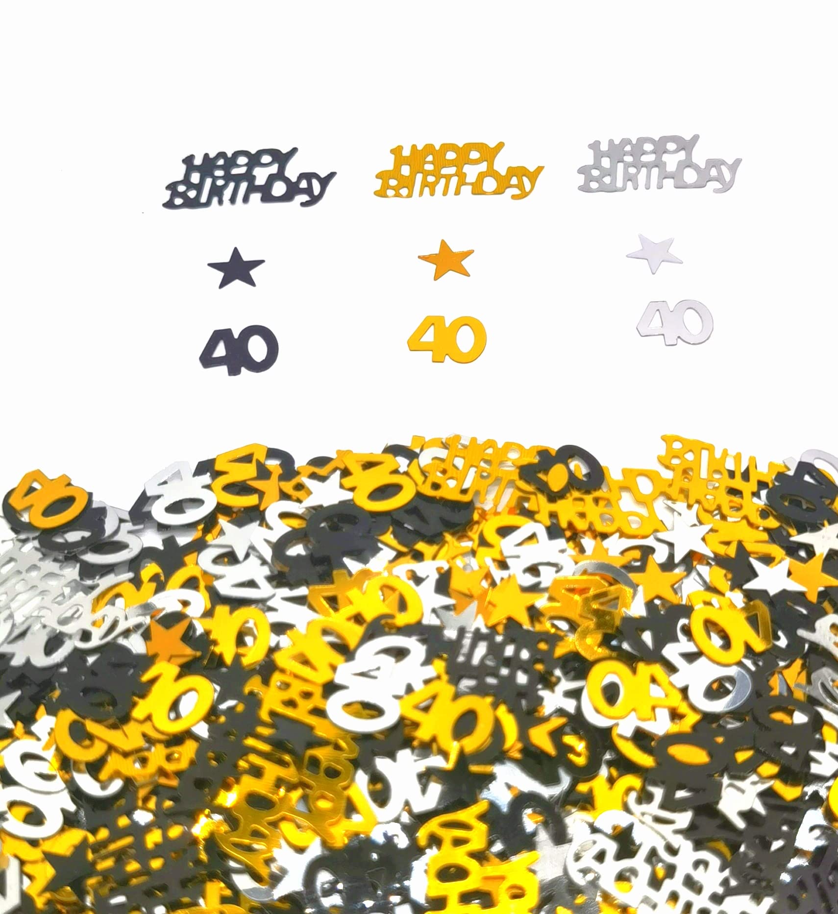 Geburtstags-Konfetti Set – 30 G Mit Zahlen & 'Happy Birthday', Gold/schwarz/silber, Ca. 1000 Stück