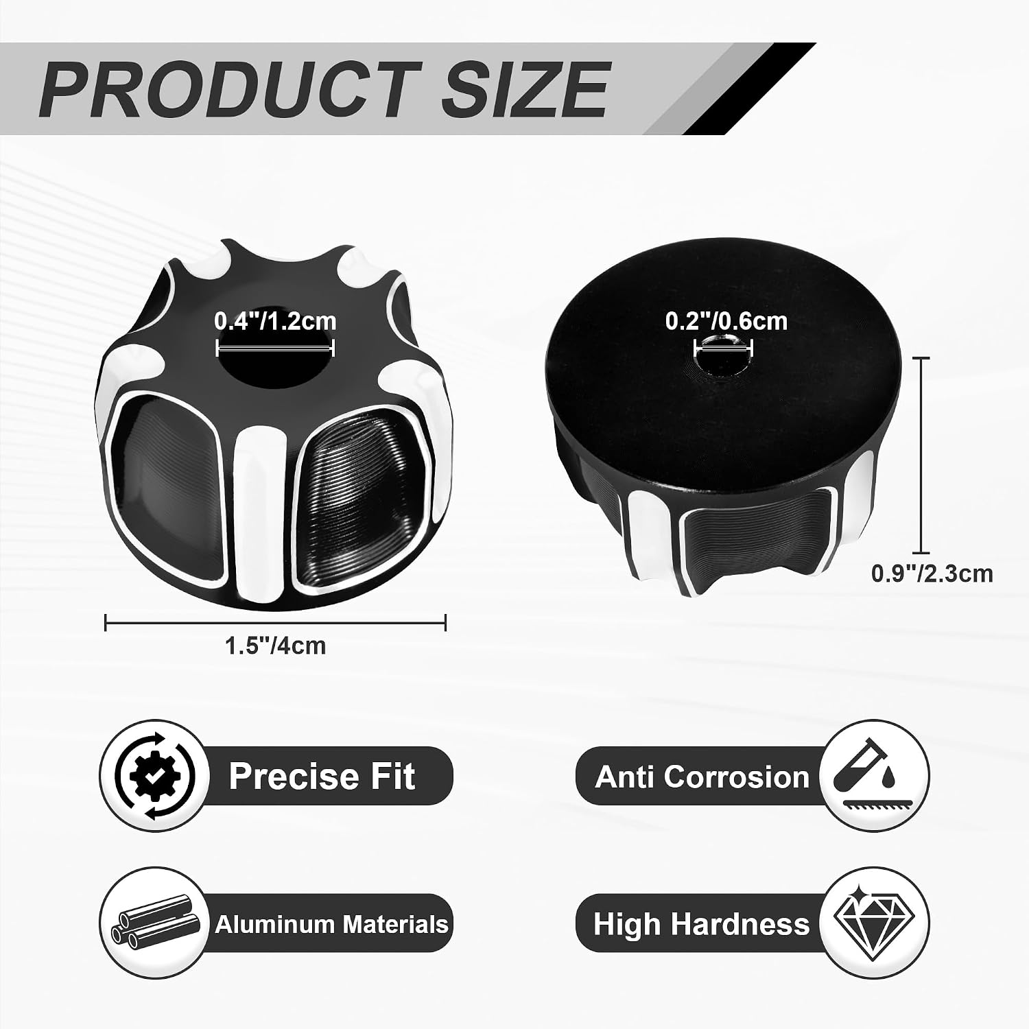 Aluminum Weighted Handlebar End Caps for the Can-Am Ryker 600 900 / Rally Edition (2015-2025), Sport（2022-2025）| Handlebar Ends Weight Balance Plug Black1