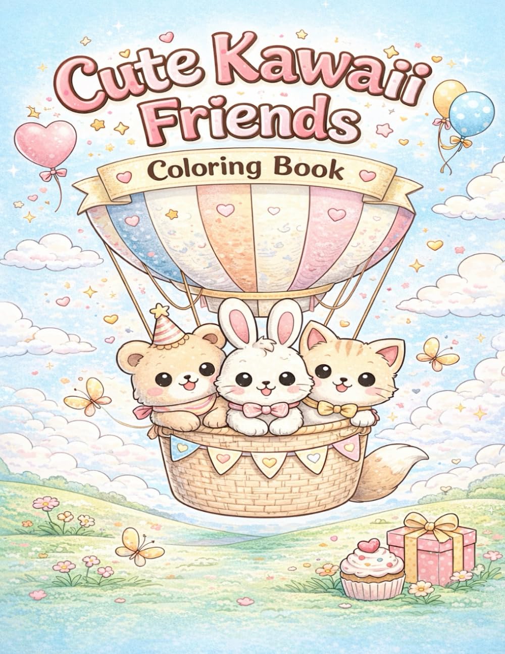Cute Kawaii Friends - Coloring Book