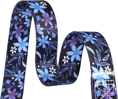 Miniatura 10 de Juego de collar y correa para perros medianos, collar suave y cómodo para mascotas para perros pequeños, medianos y grandes, patrón floral para