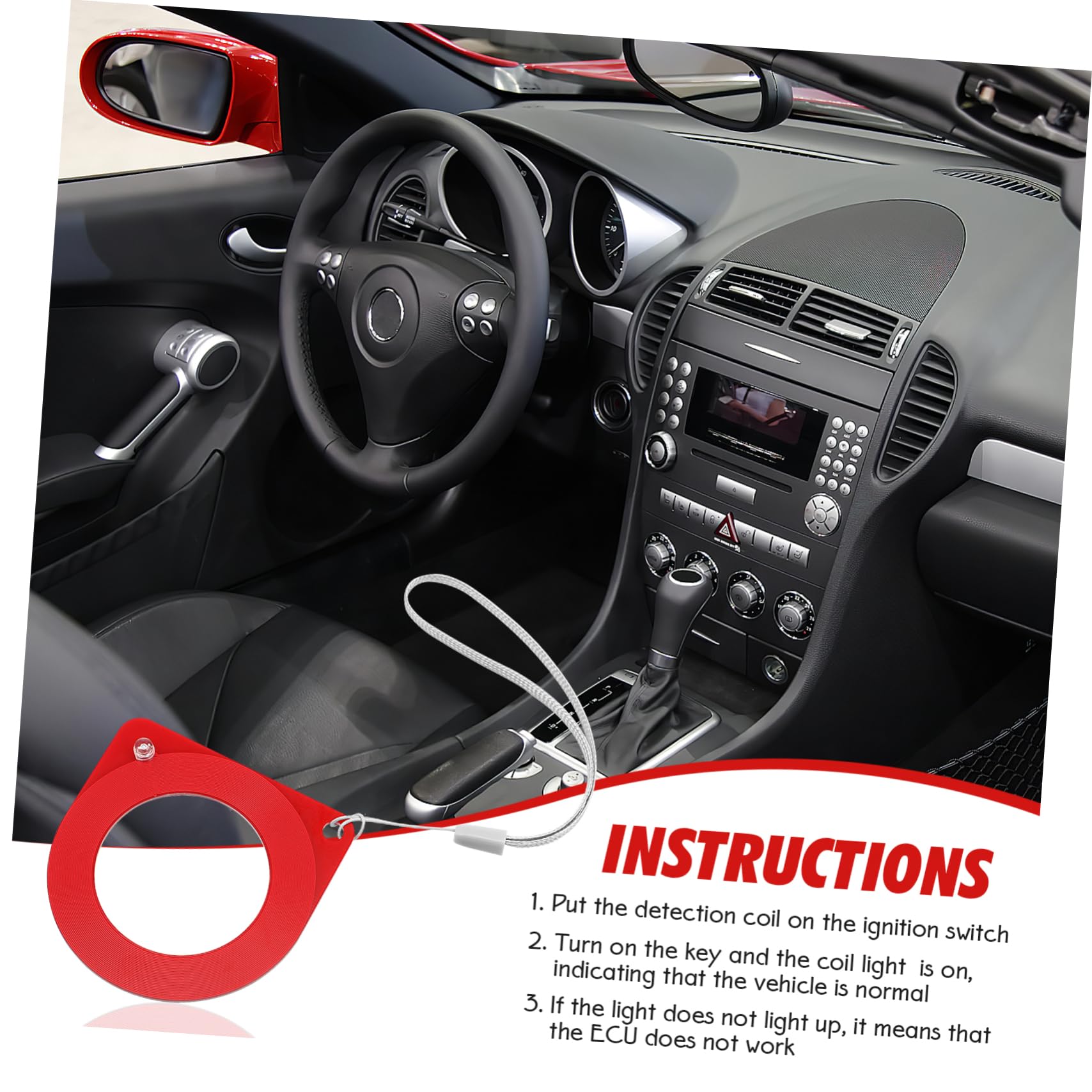 OUNONA ECU Induction Cards Car Security System Coil Tester Automotive Led Light