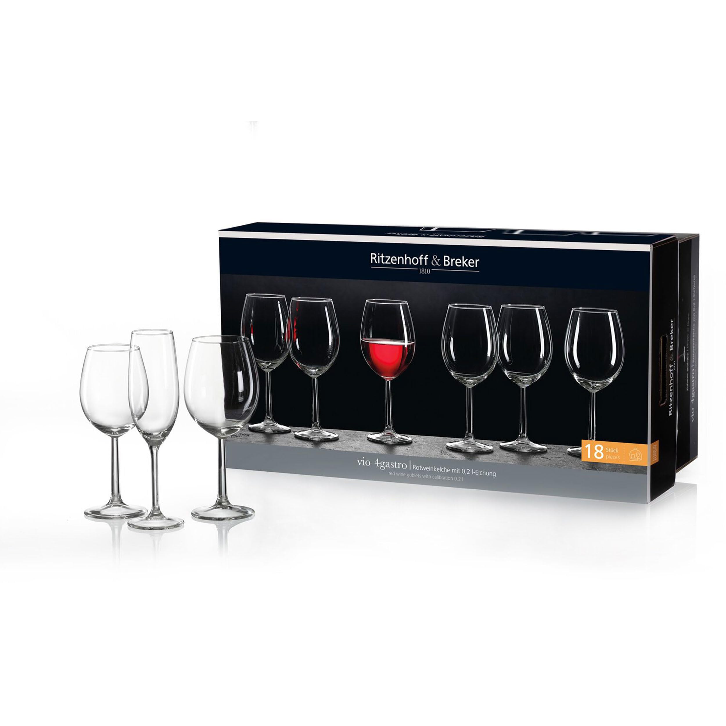 Ritzenhoff & Breker Glasserie Vio 4Gastro Größe Rotwein Vio 4Gastro 18 tlg