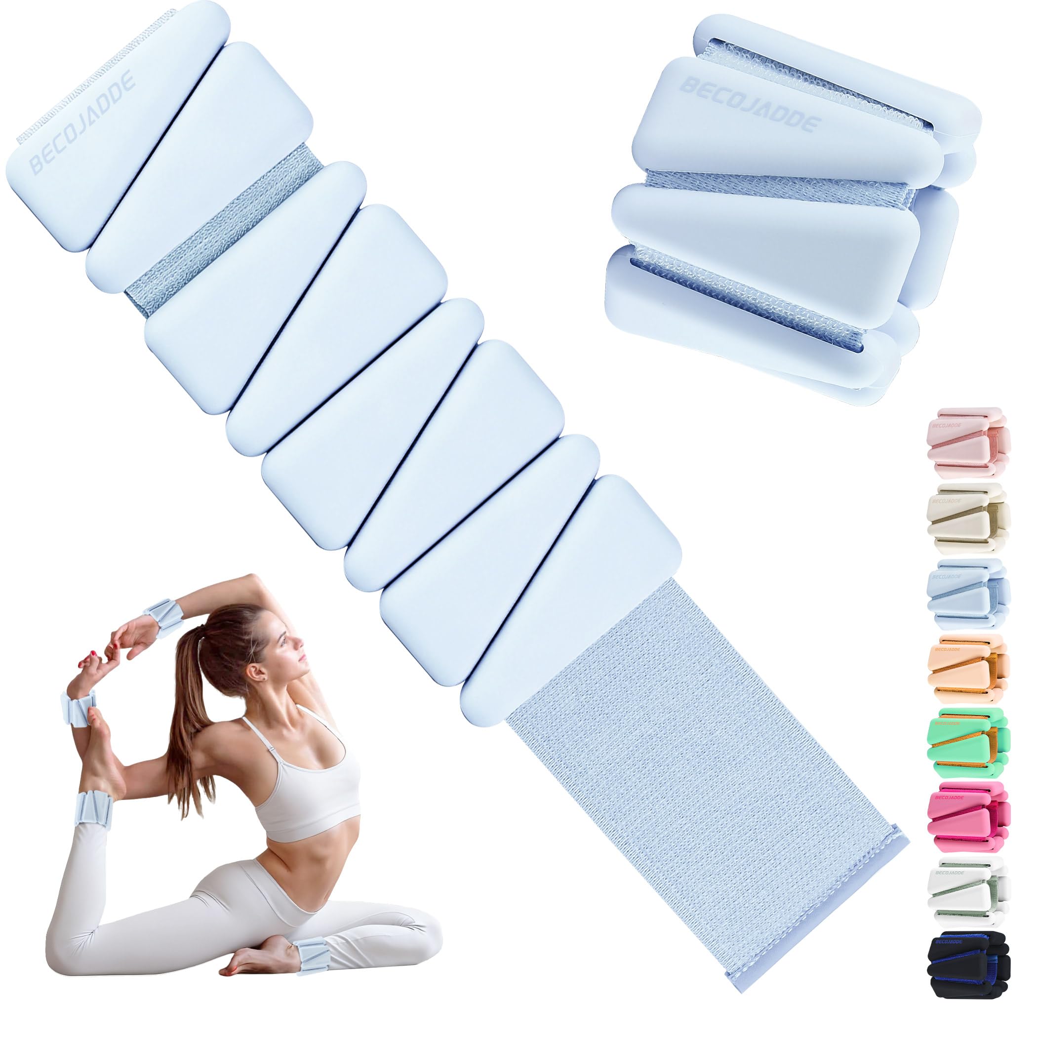 Ankle Weights for Women Adjustable Wrist Weights Set of 2 (1 lb/2 lb Each)
