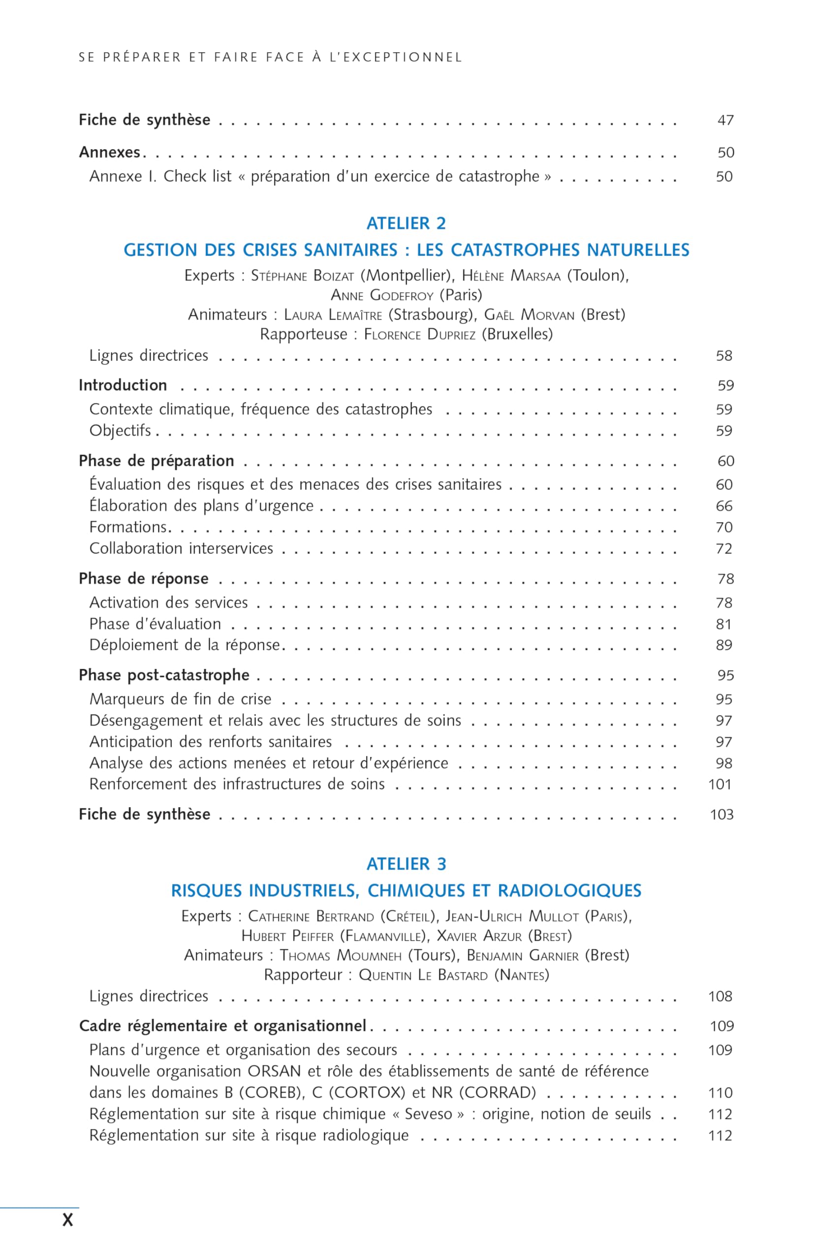 Se préparer et faire face à l'exceptionnel