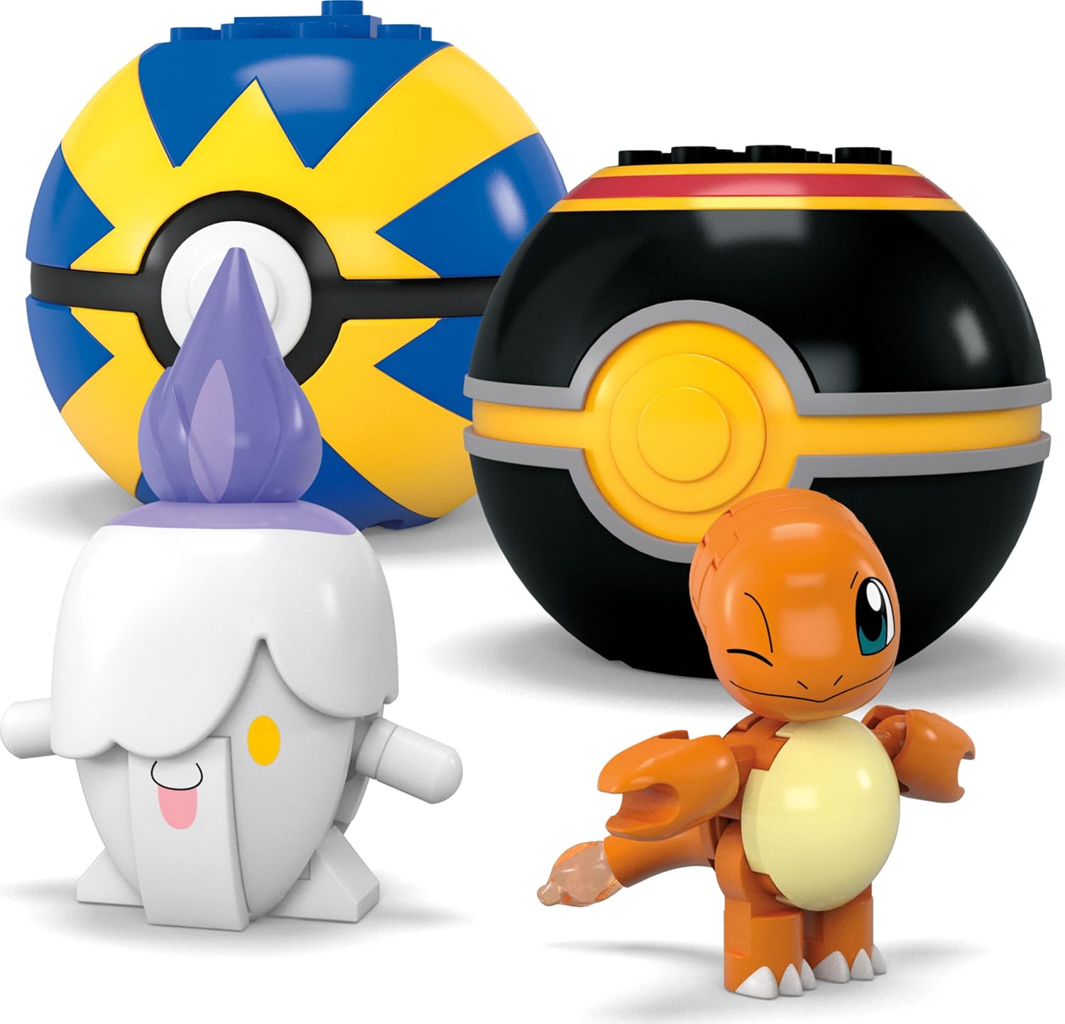 MEGA Pokémon Building Toys Set Fire-Type Trainer Team with 105 Pieces, 4 Poseable Character, 2 Inches Tall, for Kids