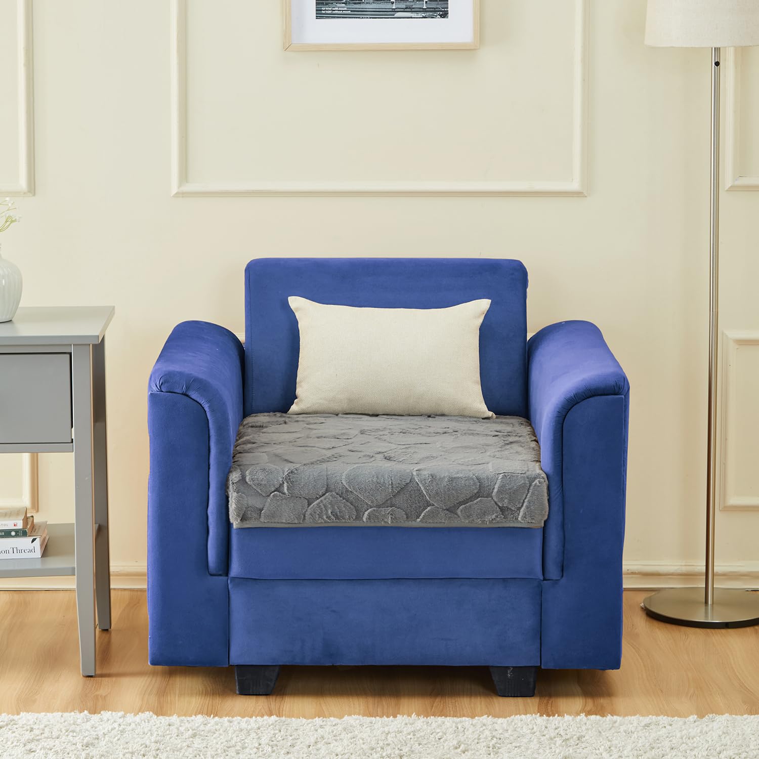 Amazon Basics – Rabbit Fur Make Your Own Sofa Cover |70cm x 70cm| Microfiber Sofa Slipcover | 350 GSM (Grey, 1 Seater)-image-20