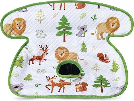 COOLBEBE Waterproof Car Seat Protector for Potty Training, White Zoo | Dry Car Seat Liner Toilet Training for Baby Toddler Kid, Piddle Pads Cover Pad for Strollers & Carseat