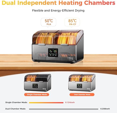 Miniatura 4 de Secador de filamento oficial Creality con 4 carretes para regalos de Navidad, caja de almacenamiento de filamento Space Pi X4, temperatura máxima de
