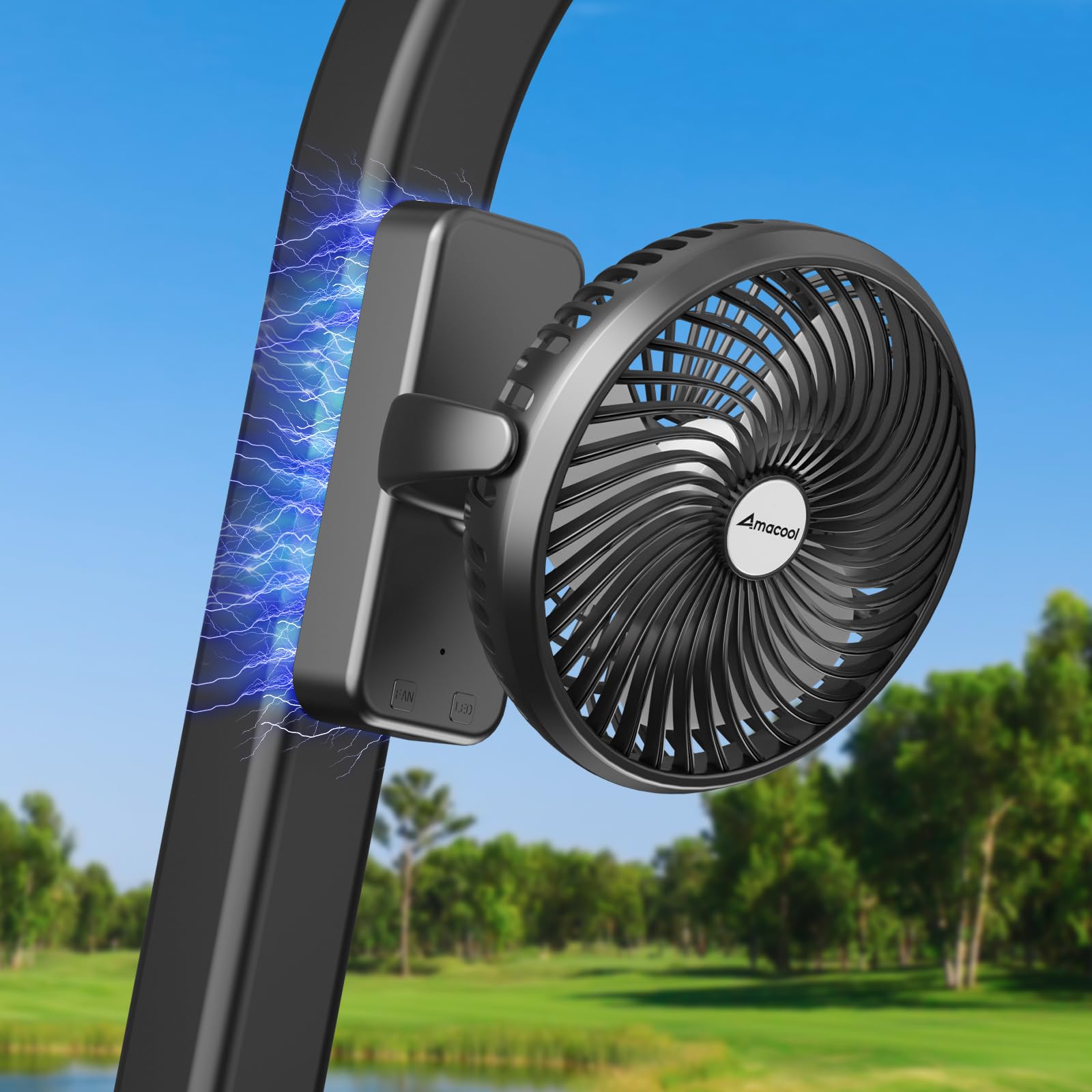 AMACOOL 10000mAh Magnetic Cruise Golf Cart Fan