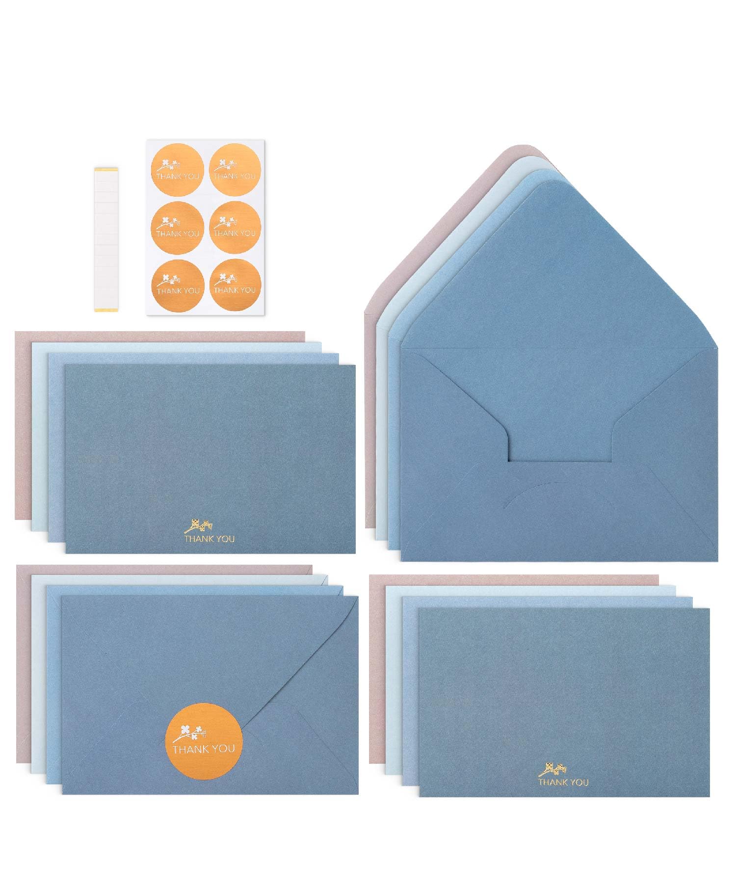 Mr. Pen- Blank Thank You Cards with Envelopes, 36 Pack, 4x6, Gold Embossed Thank You Notes with Envelopes Set, Wedding Thank You Cards Wedding, Thank