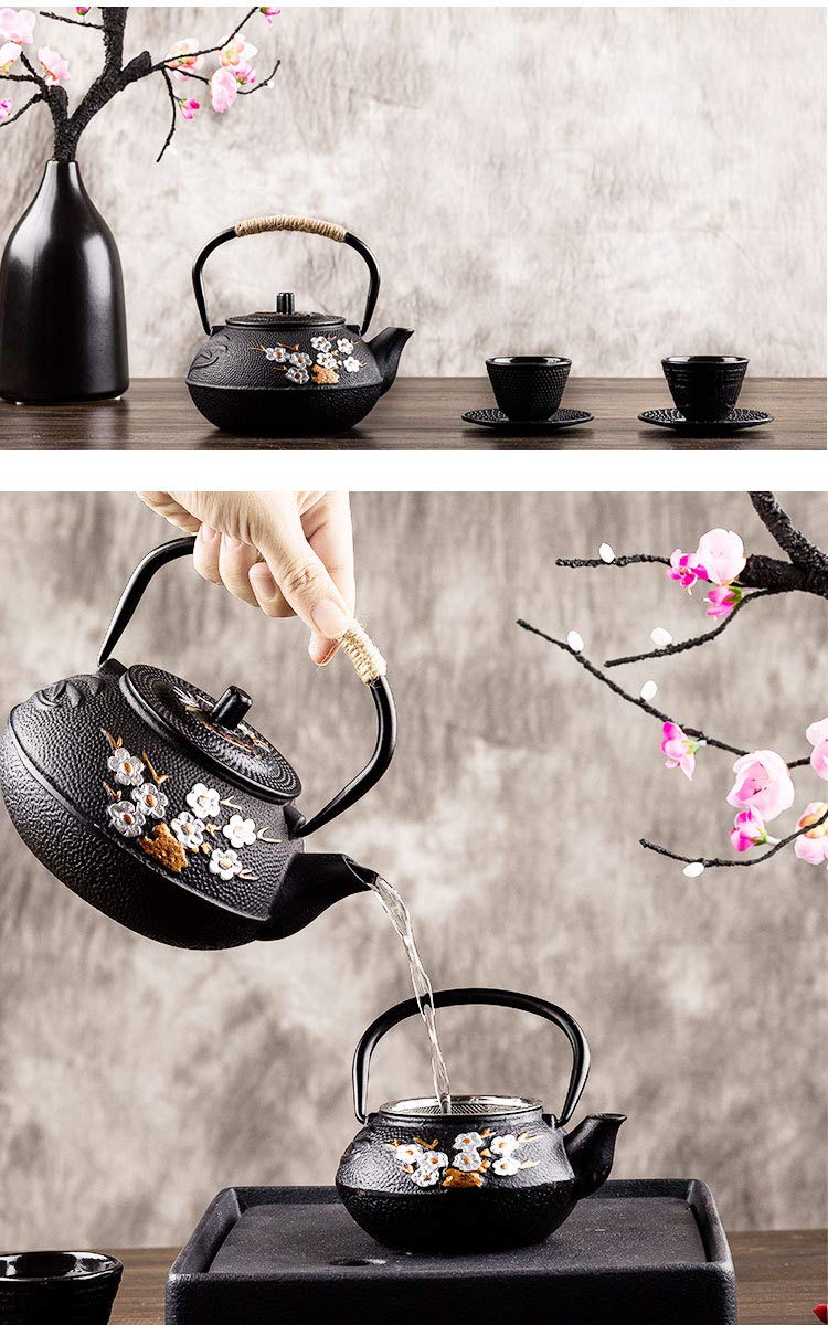 Amazon｜鉄瓶 急須 南部鉄器 鉄分補給 鉄びん 茶こし付き ih対応(梅