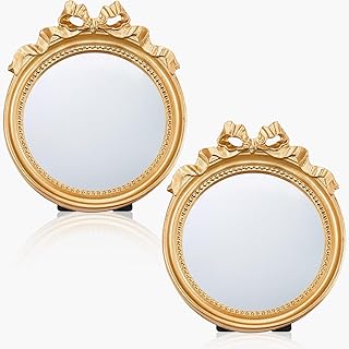 2 Pcs Small Vintage Gold Wall Mirror 4.1