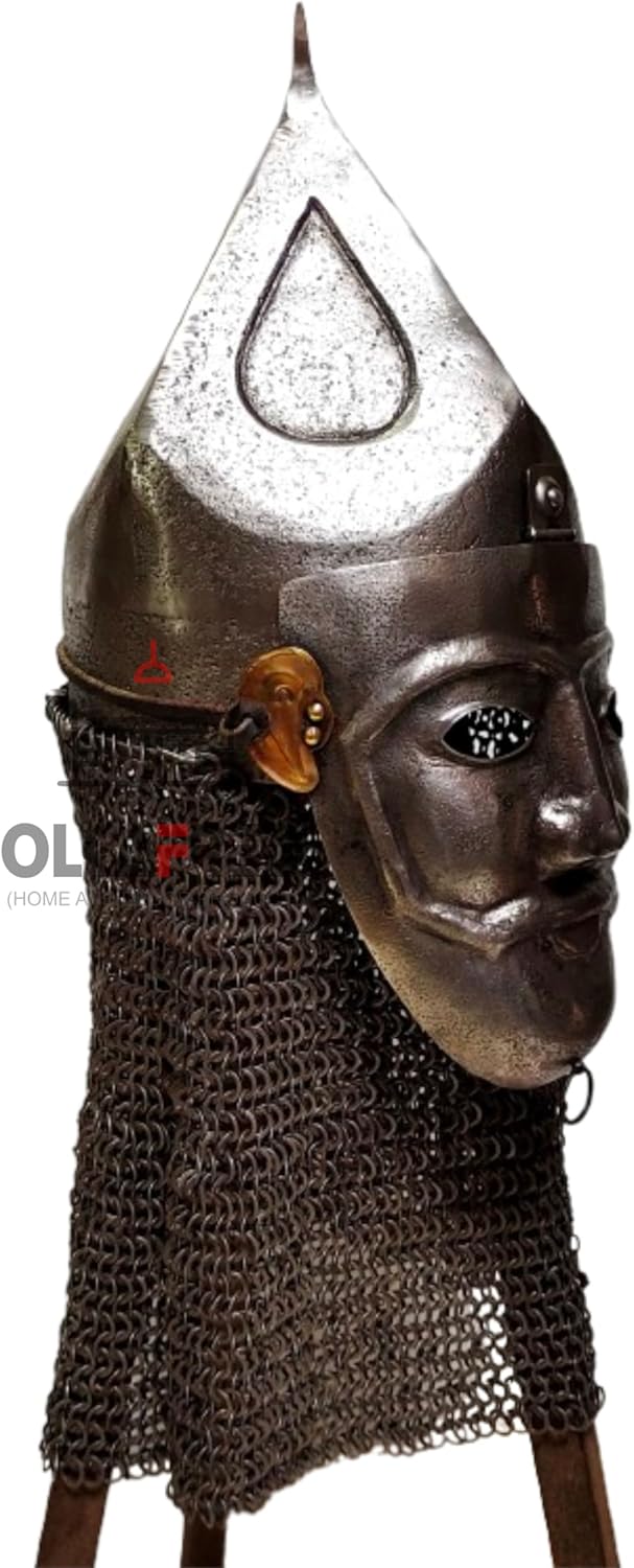 Medieval Kipchak Mask Helmet Adults Silver Medieval Knight, Ottoman larp reenactment costume gifts