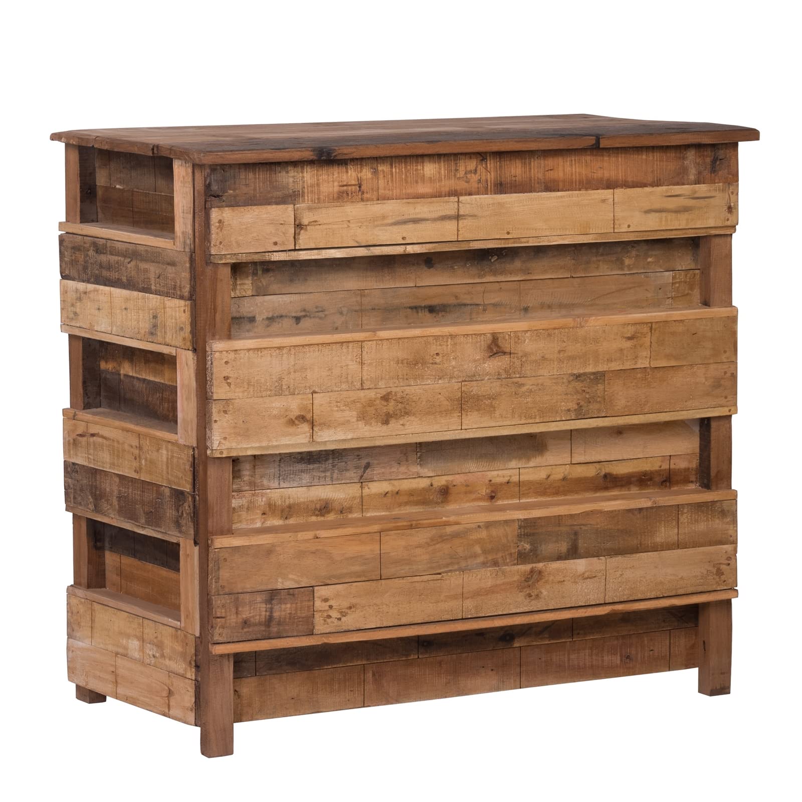 DESIGN DELIGHTS Rustique COMPTOIR de Bar Basta | 150x100x50 cm (lxhxp), Bois Massif | Armoire à vin, Armoire de Bar, minibar, comptoir à vin Vintage, comptoir de Vente, Bar en Bois