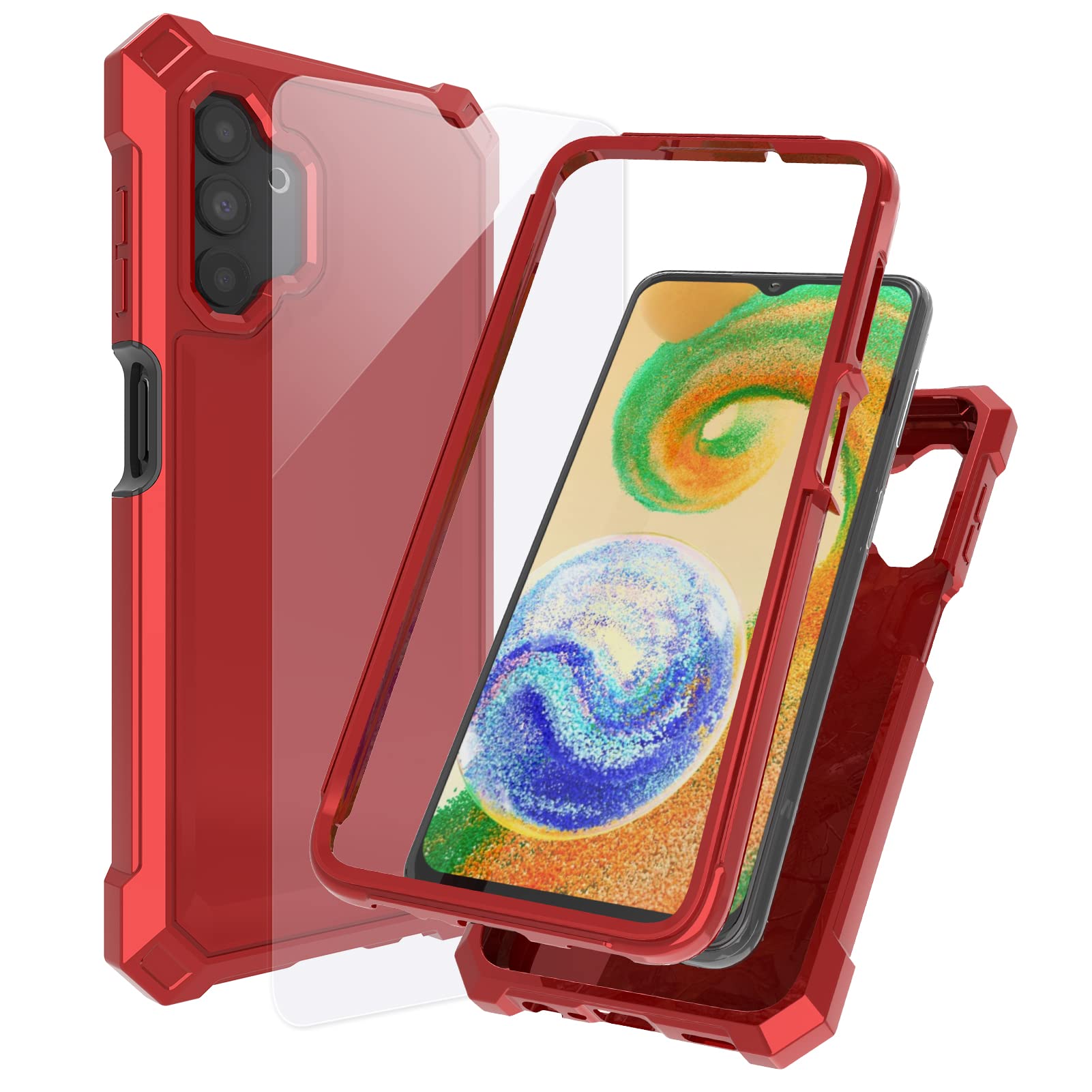 Ailiber Phone Case for Samsung Galaxy A13 4G/5G, Samsung A04S Case with Screen Protector, Dual Layer Structure Protection, Shock-Absorbing Corner TPU