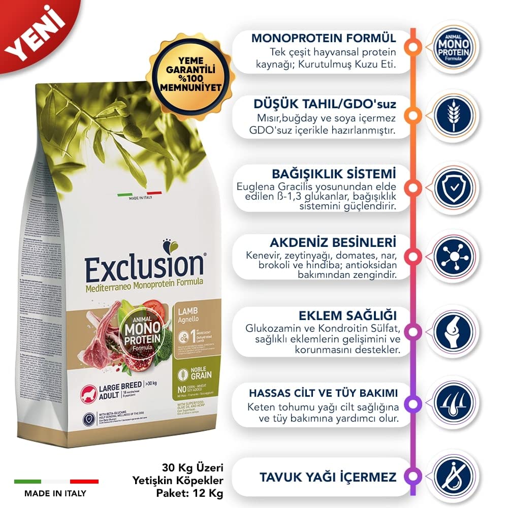 WYŁĄCZENIE Śródziemnomorskie MONOproteiny NOBLE GRAIN DOG DULT DUŻY JAŃCUCH 12 kg