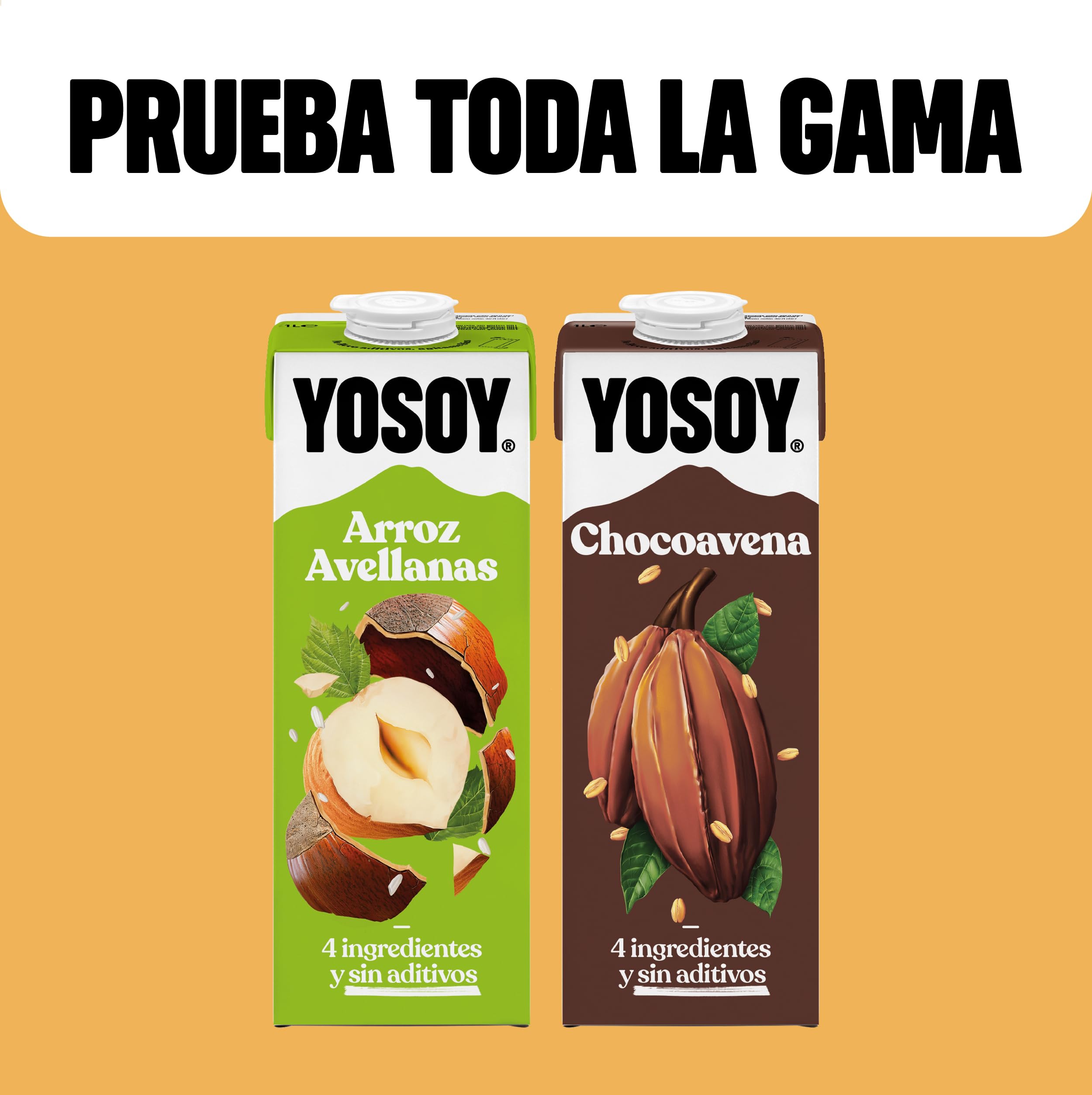 YOSOY Bebida de Arroz con Avellanas, Caja de 6 x 1L