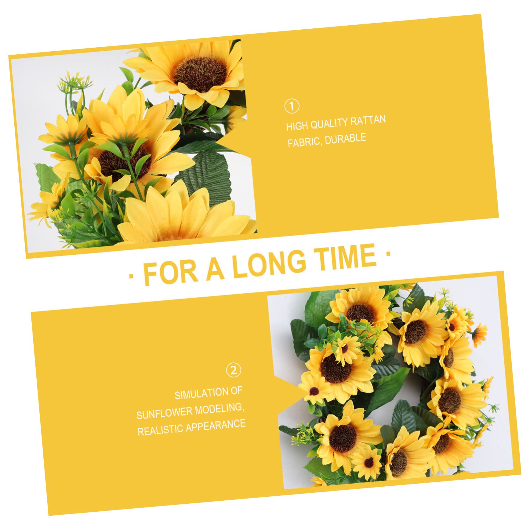 2stücke Künstlicher Sonnenblumenkranz Aus Hochwertigem Material Dekoration Für Frühlings Und Sommerfeste Für Hochzeiten Und Innenräume Pflegeleicht Und Langlebig