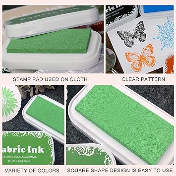 Fabric Ink Pads for Rubber Stamps, Washable Craft Ink Pads for Card Making Scrapbook, Permanent Ink Pad for Wood, Paper, 3.7 x 2.1 (Orange, 212)