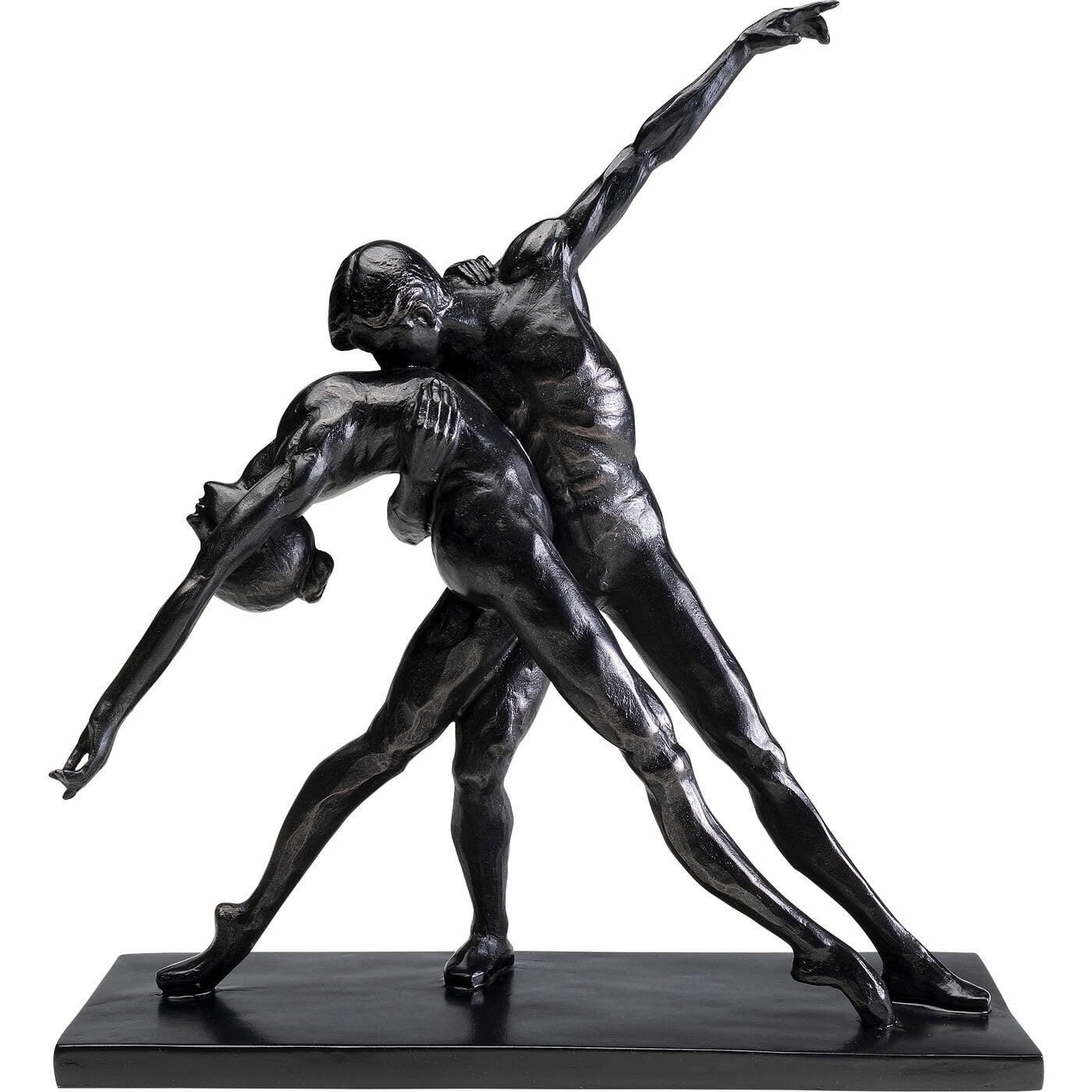 Kare Design Figura Decorativa Dancers, Negro, Arenisca, Escultura Bailarines clásica, Objeto Decorativo para salón y Dormitorio, Accesorio Elegante y Creativo, 38 cm