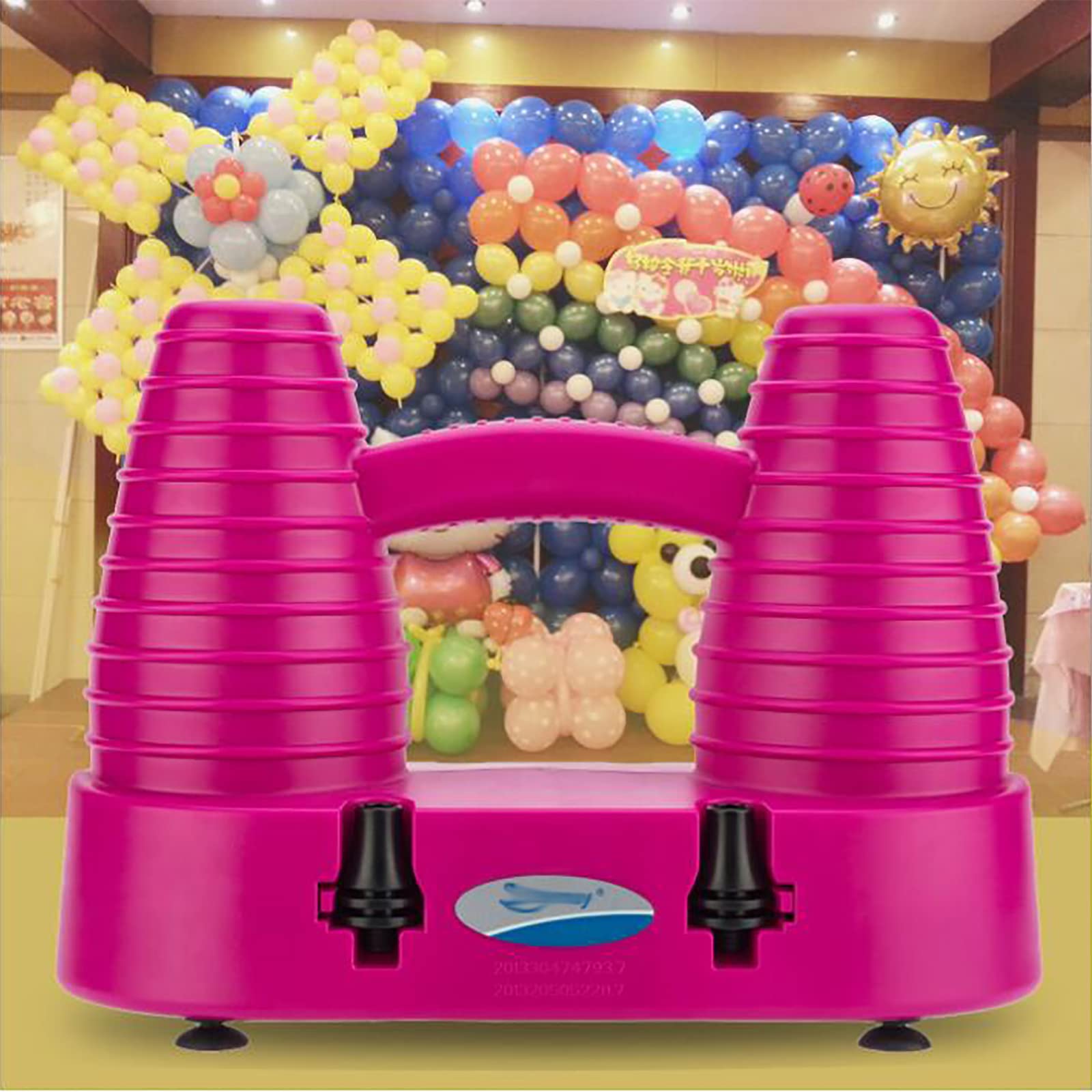 Bomba Eléctrica para Globos De Aire, Inflador Portátil Globos Doble Boquilla, Inflado Rápido Y Gran Rendimiento, para Decoración Ramos Boda, Fiestas Y Arte Globos
