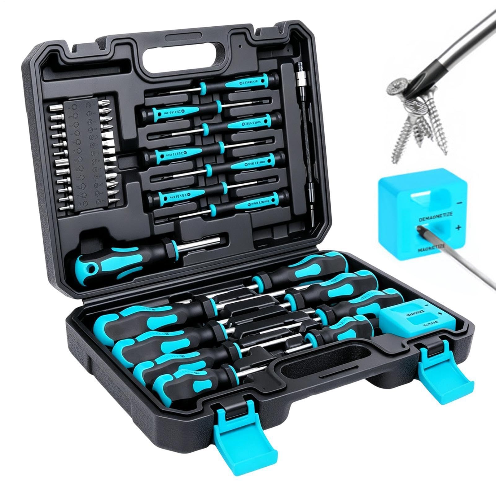 Set De Destornilladores Precisión Herramientas Magnéticas De Precisión Para | Kit de 43 Piezas con Trinquete Magnético para portátil ordenador gafas teléfono reloj TV coche hombre mujer