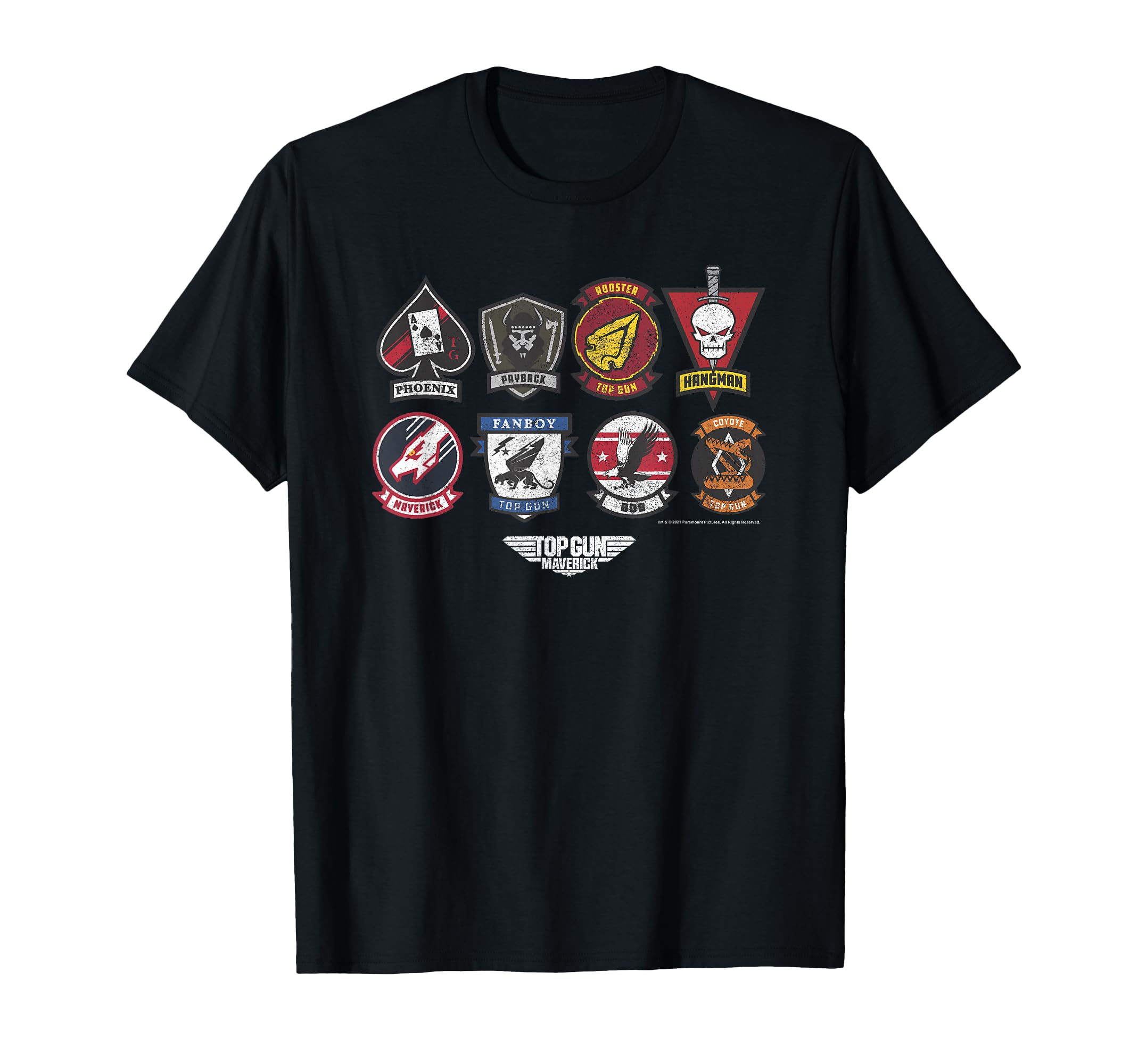 Top Gun Maverick Badge Layout Group Shot T-Shirt