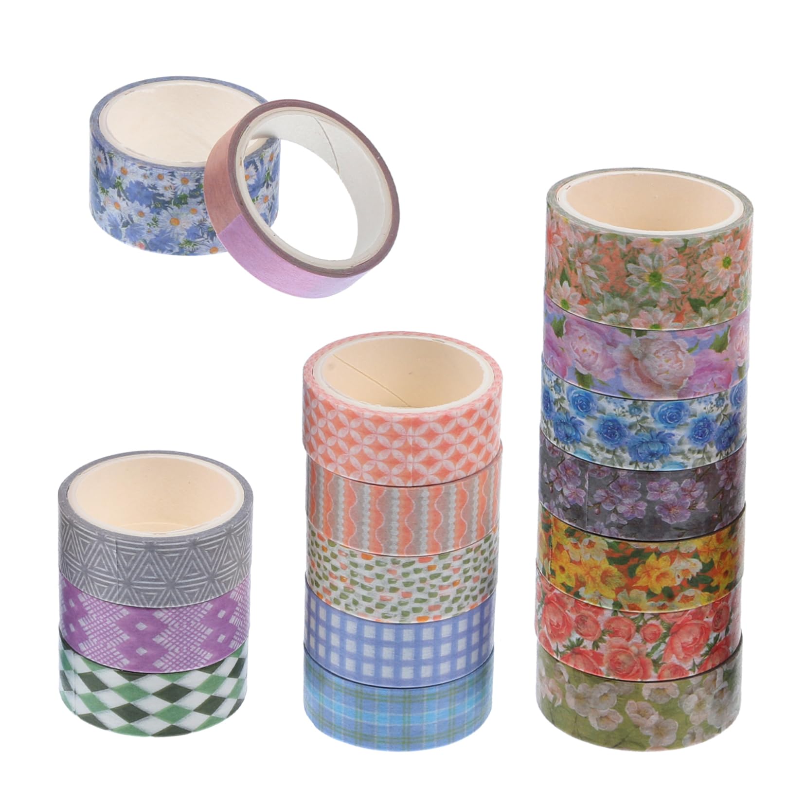 TEHAUX 51rotoli Nastro Adesivo Decorativo Washi Con Motivi Floreali Carta Per Scrapbooking e Fai Da Te Per Adatto Per Pianificatori e Decorazioni Personali