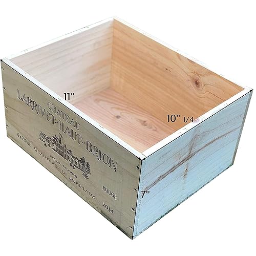 Vineyard Crates One (1) Decorative Wine Crate, Size - 6 Bottle - Wooden Box for Wine Storage Wedding Decor DIY Projects Garden Planter Boxes NO Lid NO Storage Inserts (6 Btl Std)…