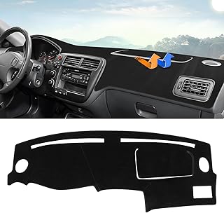 Autorder Dashboard Cover Mat for Honda Civic 1996-2000 Accessories Dash Cover Upgrade Velvet Dash Mat Sunshade Glare UV Rays Protector