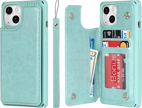 Cavor Funda para iPhone 13 con tarjetero, funda tipo cartera para iPhone 13, iPhone 13 para mujeres y hombres, fundas de teléfono para iPhone 13 con