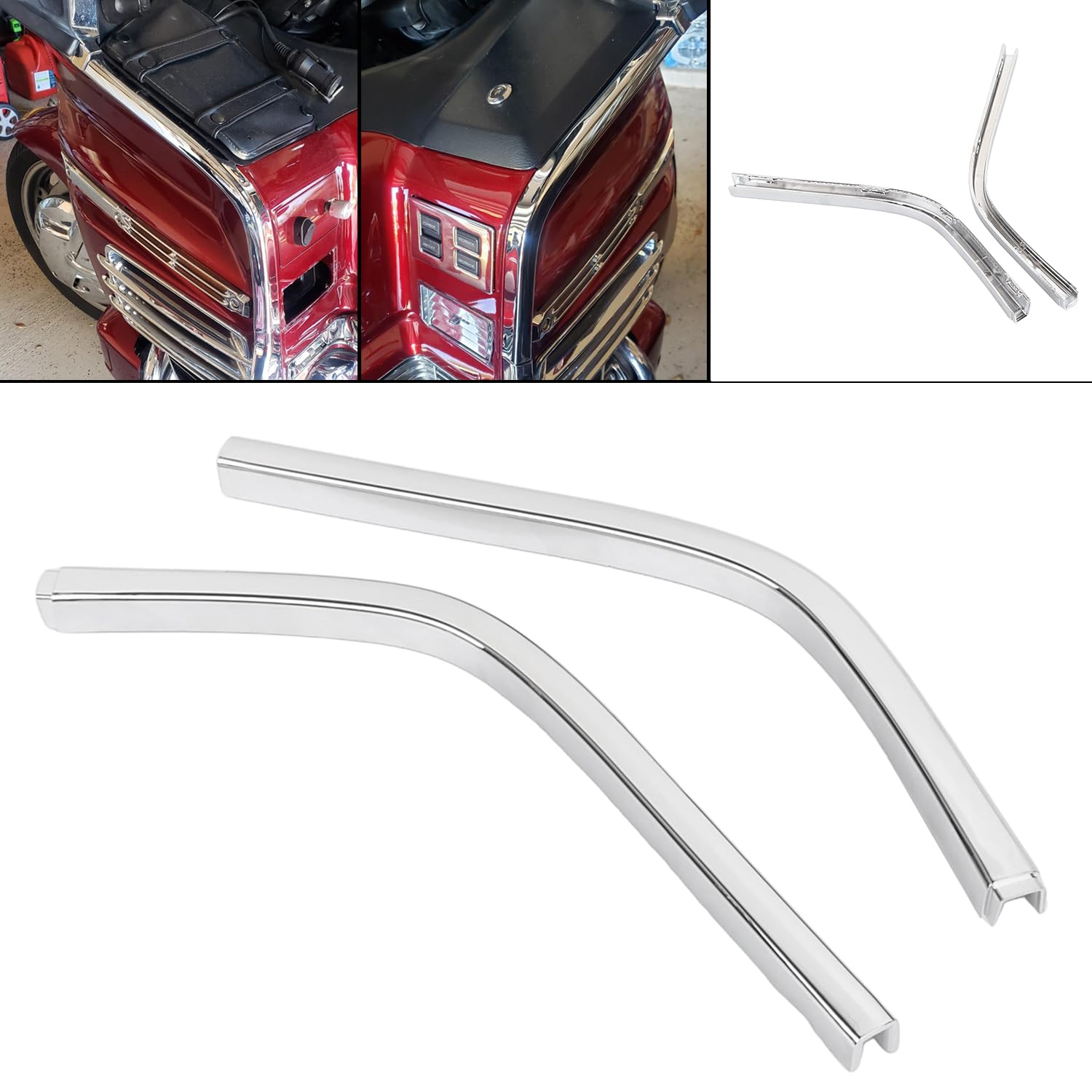 Embellecedor Cromado Del Borde Superior Del Carenado Para H-onda 1988-2000 GL1500 Goldwing(GL 1500 Gold Wing Modelos Standard, Interstate, Aspencade, Anniversary y Special Edition/SE)