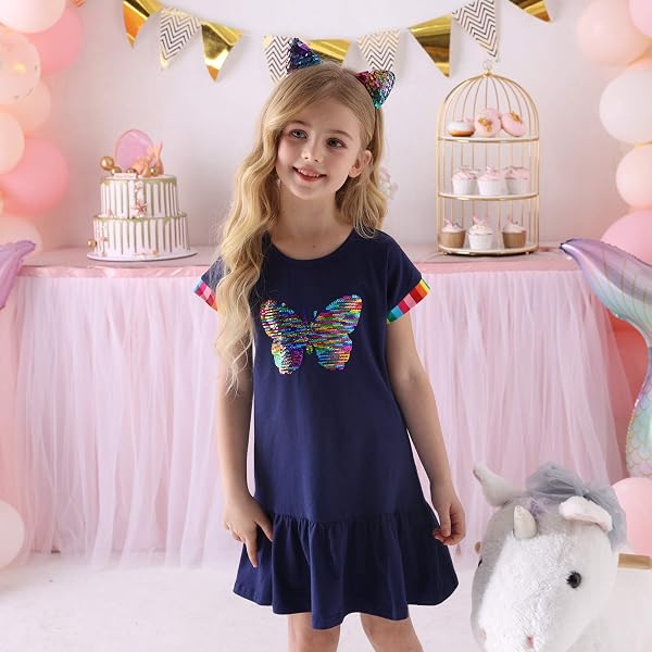 VIKITA Vestido Floral Manga Corta Algodón Niñas - 3