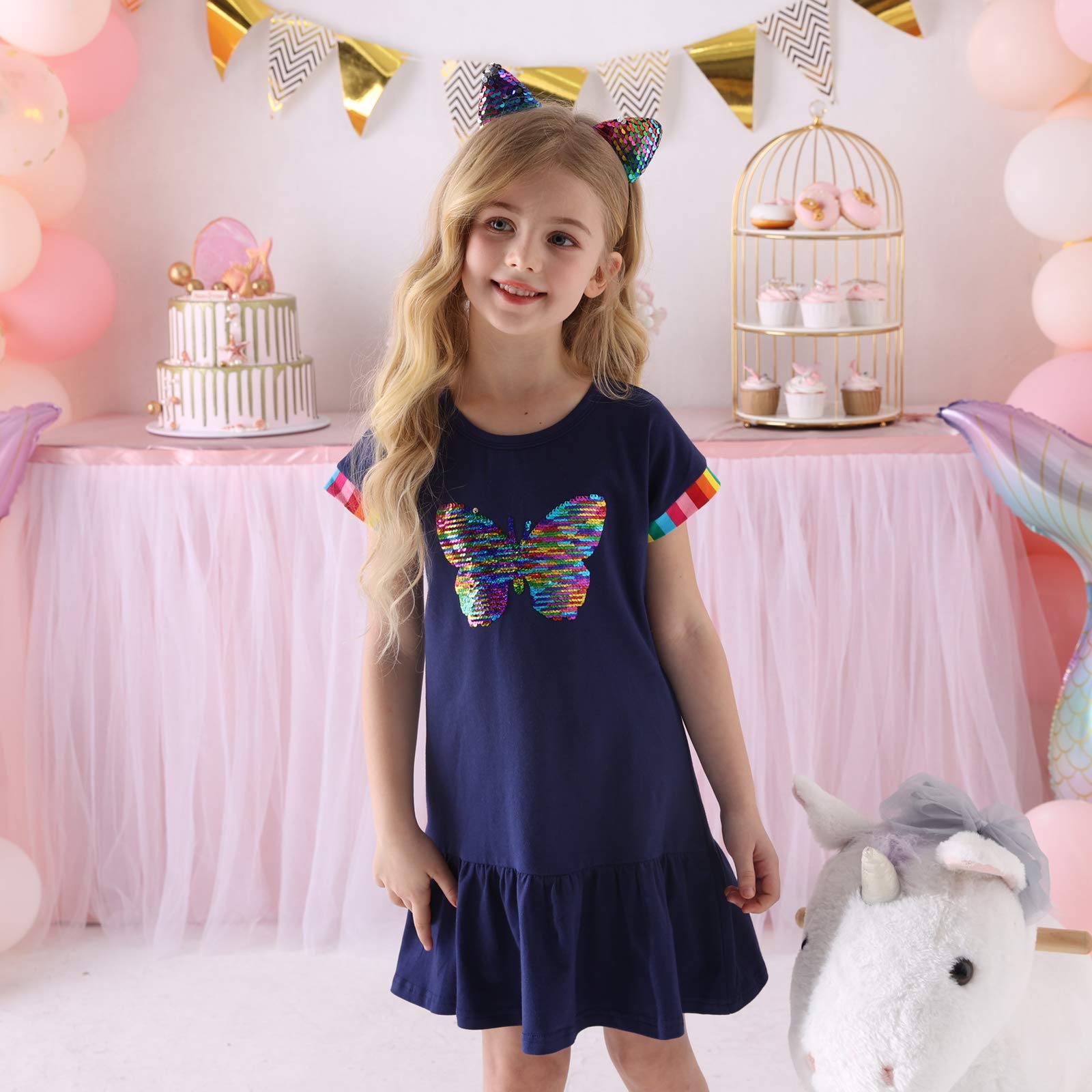 VIKITA Vestido Floral Manga Corta Algodón Niñas — view 3